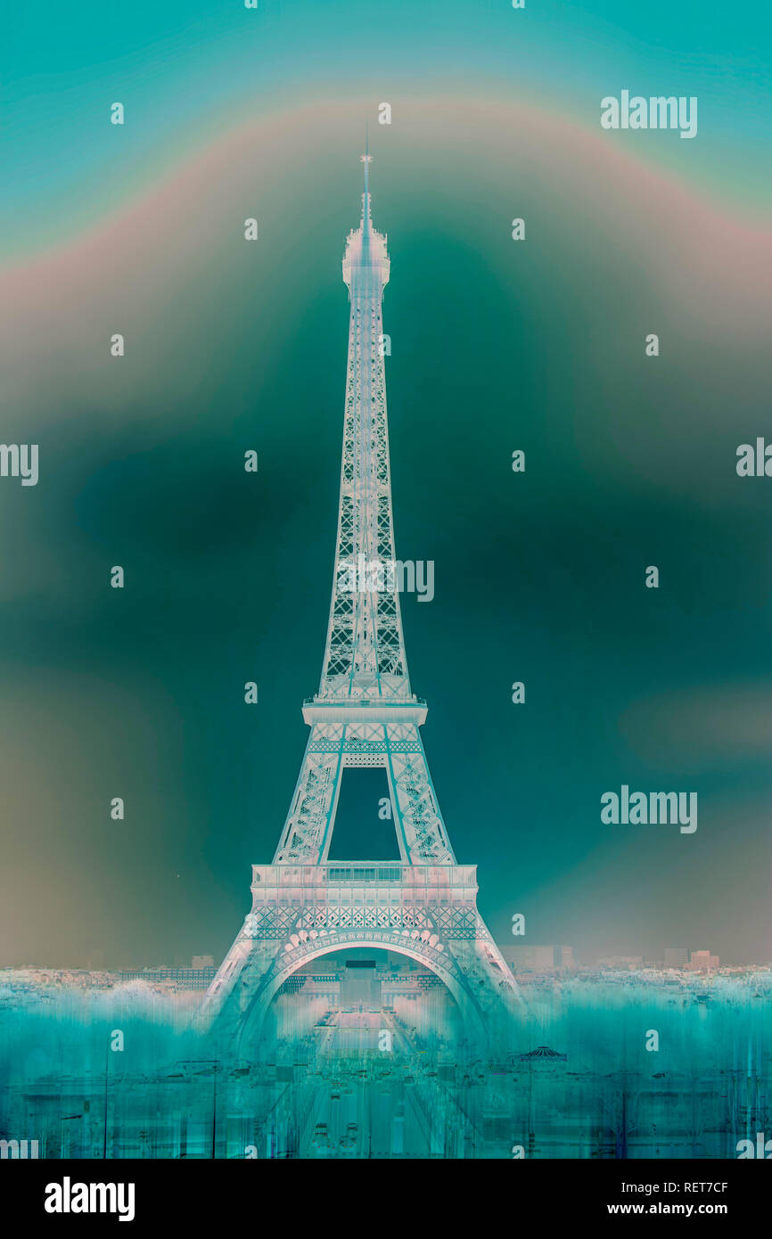 Photographic effect on Eiffel Tower, Paris, france Stock Photo