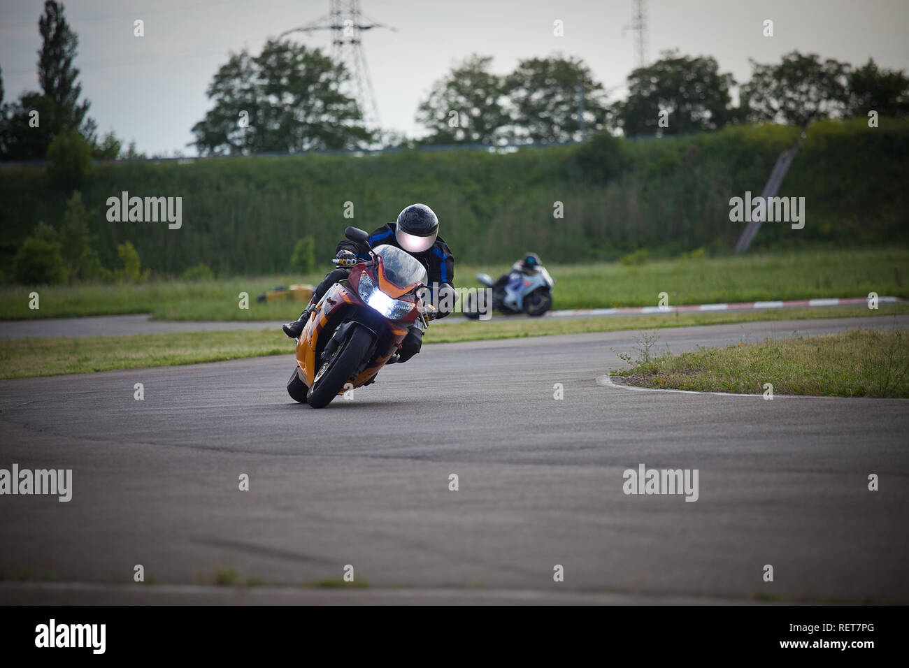 Two Man Motorcycle Racing Two athletes racing hi-res stock photography and images - Alamy