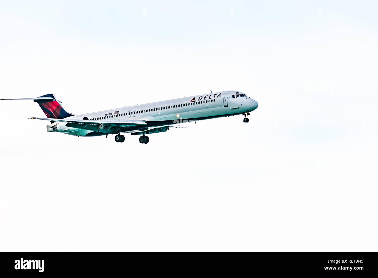 Montego Bay, Jamaica January 21 2017 Delta Airlines aircraft