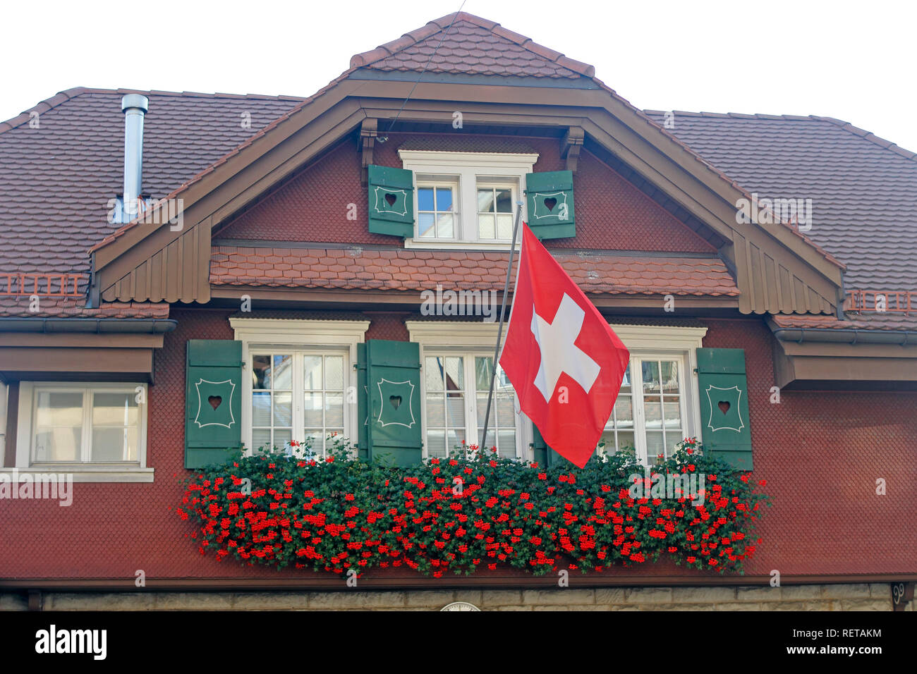 Switzerland Menzingen Canton Zug exterior architecture Swiss shingle