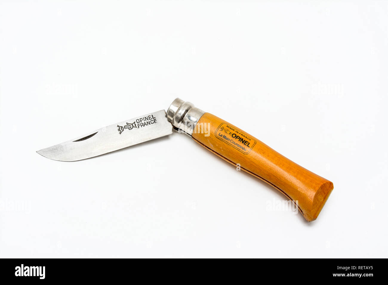 French wood knife Opinel Stock Photo - Alamy
