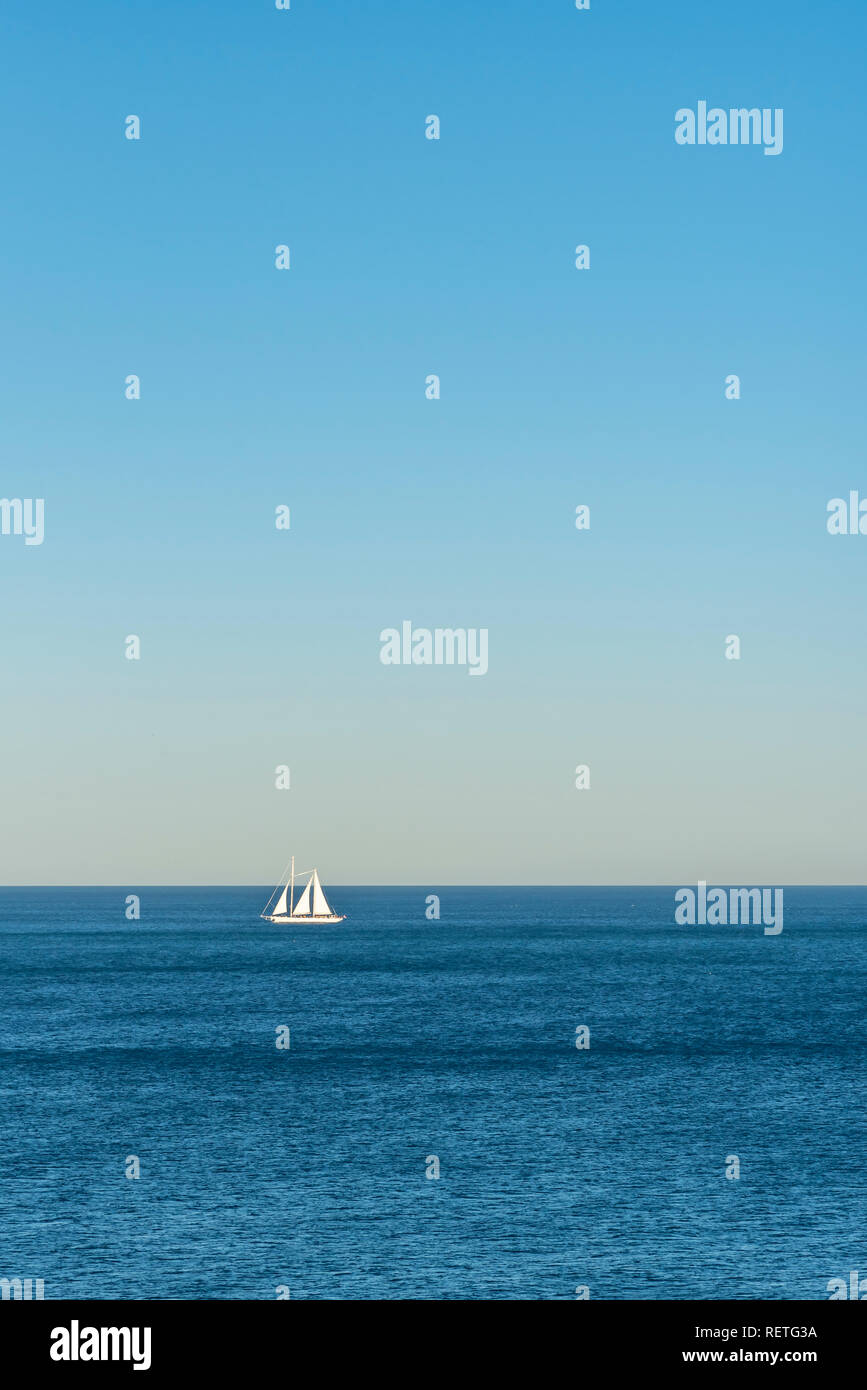 Sailboat On The Mediterranean Sea Stock Photo Alamy