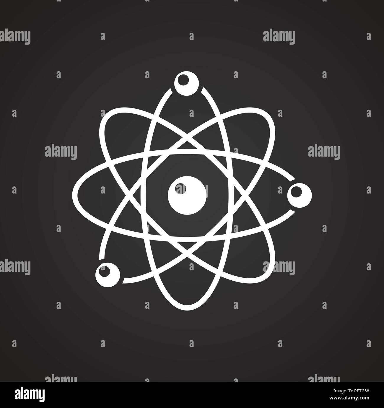 Atom icon on black background for graphic and web design, Modern simple ...