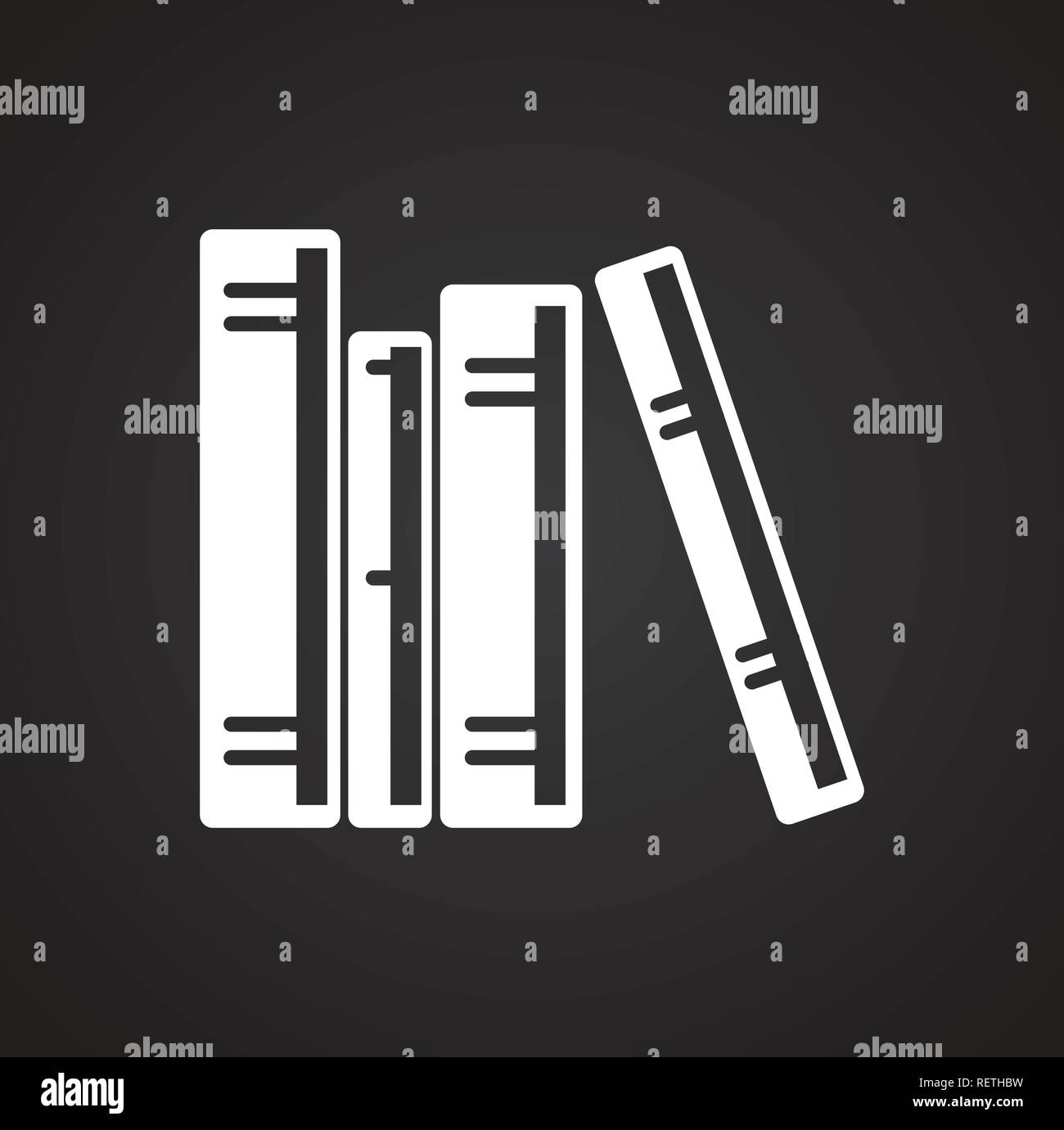 Book learning icon on black background for graphic and web design ...