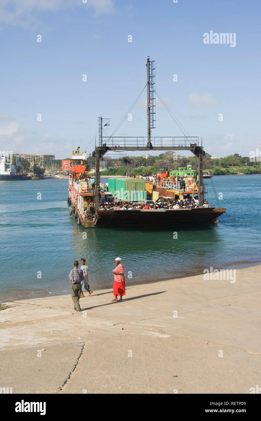 Ferry, Mombasa Harbor, Kenya, East Africa Stock Photo