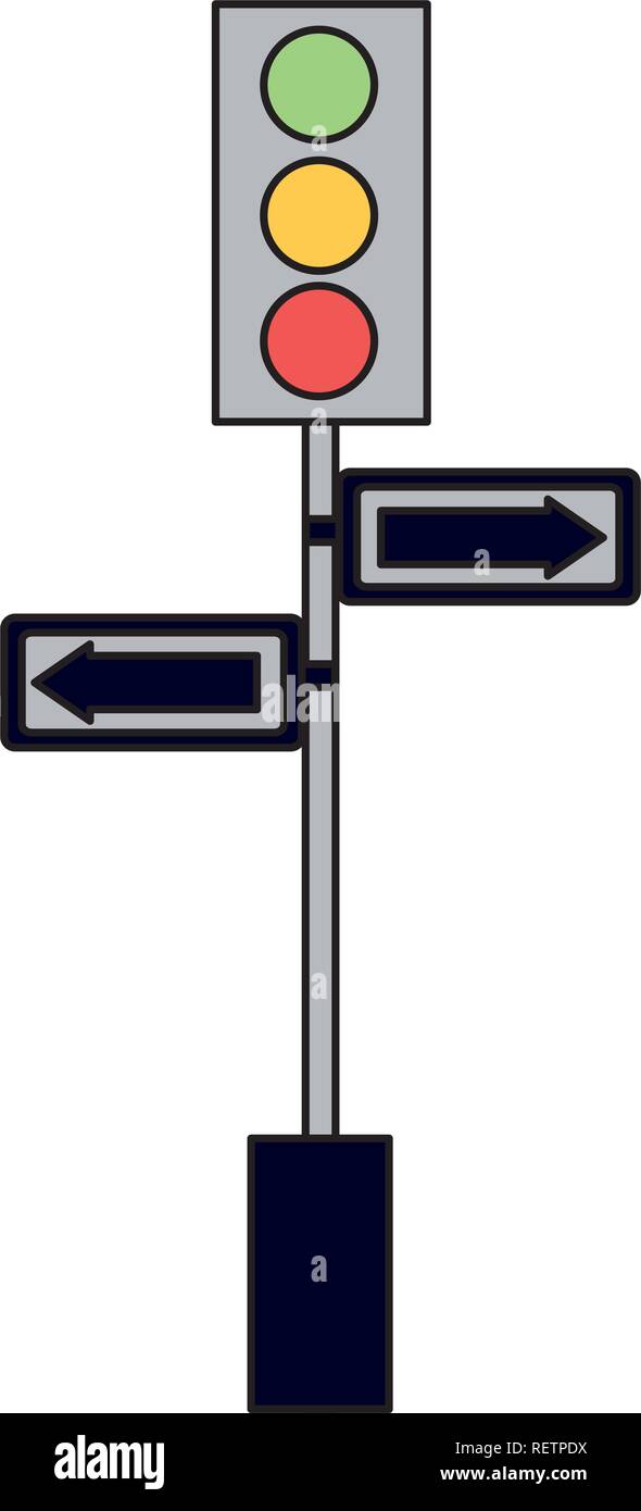 traffic lights pole arrows signal Stock Vector Image & Art - Alamy