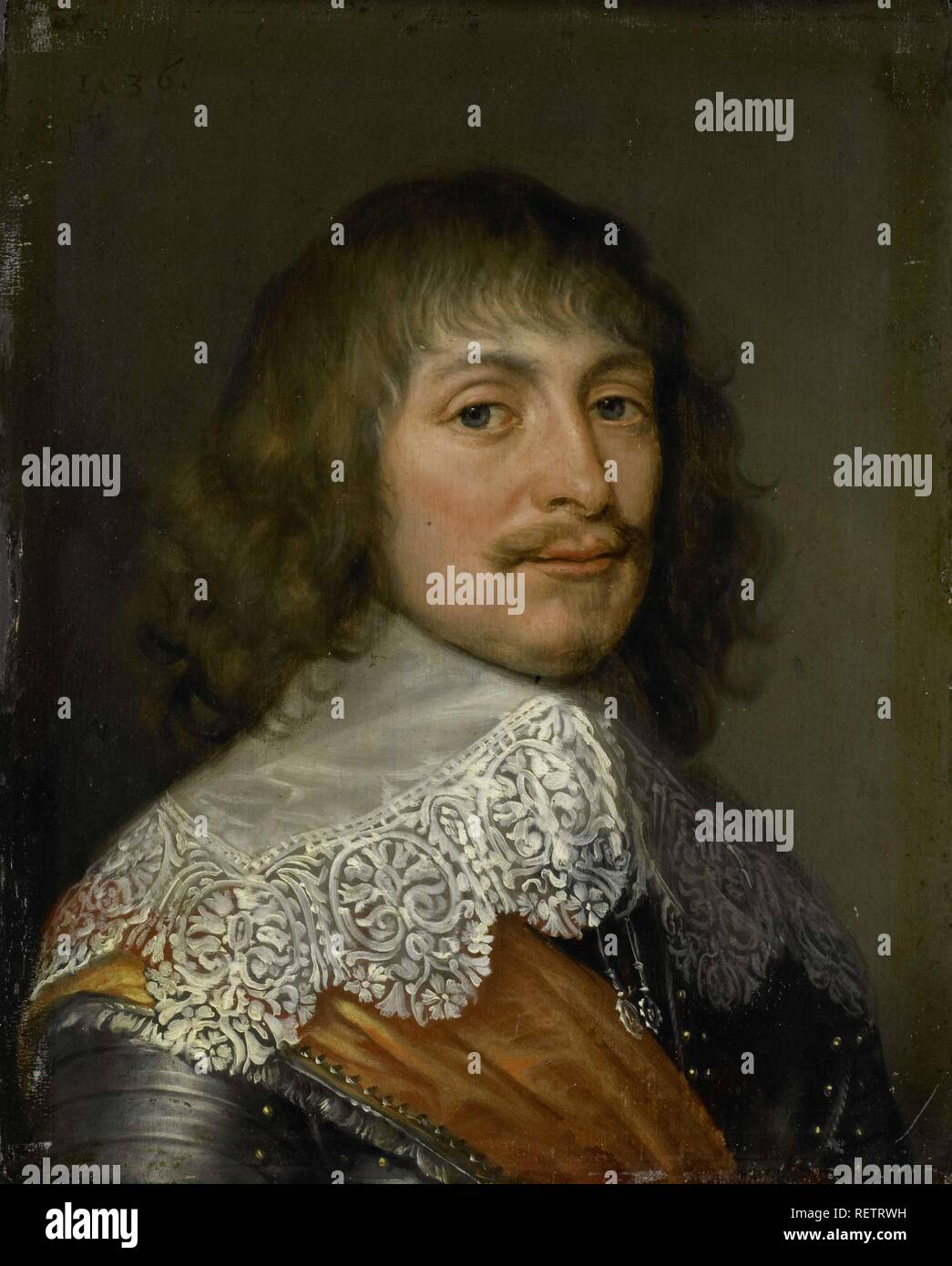 Portrait of George Frederick, Prince of Nassau-Siegen. Dating: 1636. Place: Holland. Measurements: support: h 30.4 cm × w 24.5 cm; t 1.0 cm; d 2.1 cm. Museum: Rijksmuseum, Amsterdam. Stock Photo