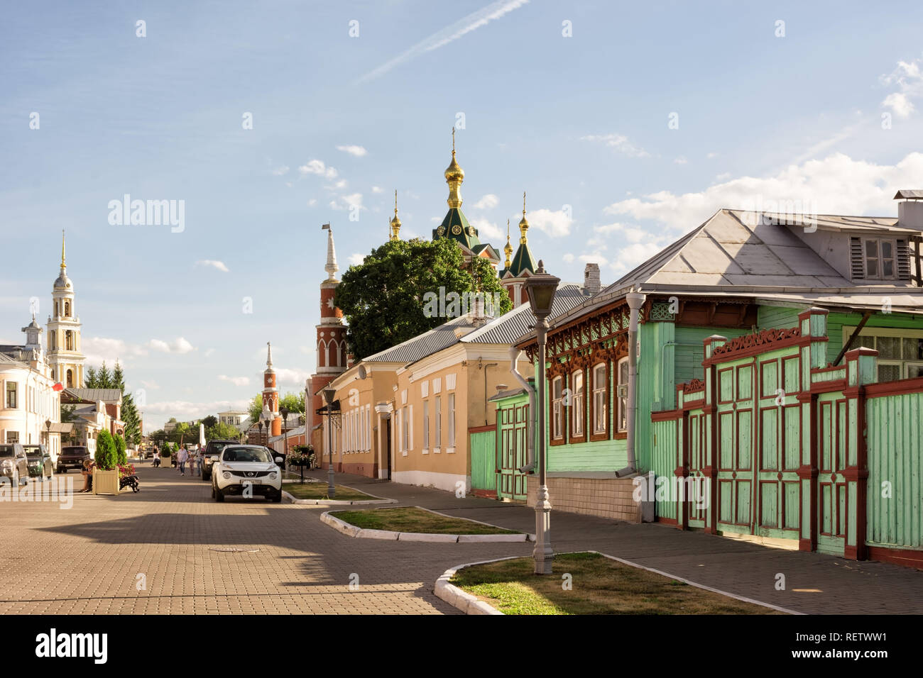 Kolomna, Russia – August 14, 2018: The old town of Kolomna in Russia on a warm sunny day Stock Photo