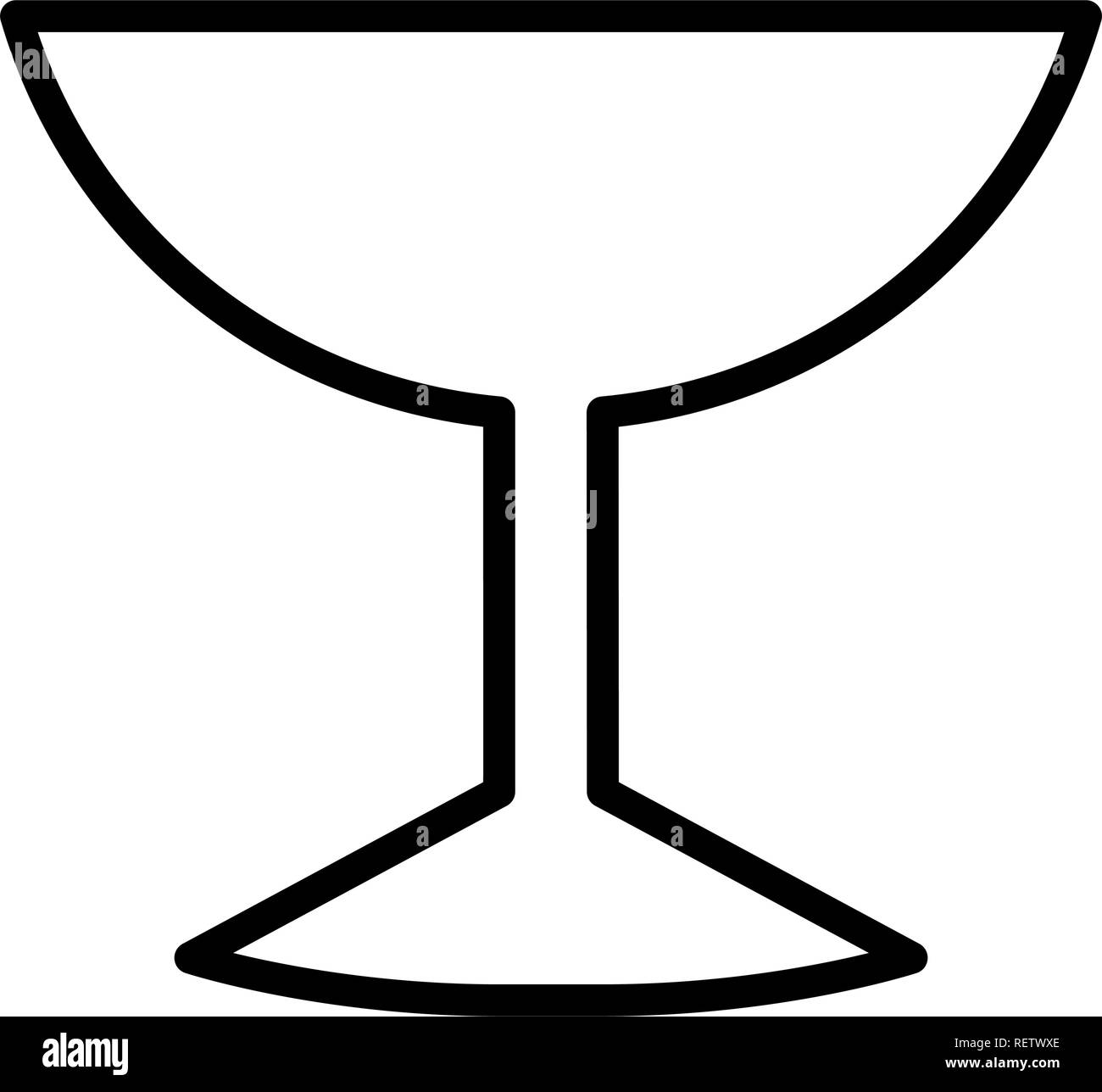 Cocktail glass icon over white background, vector illustration Stock