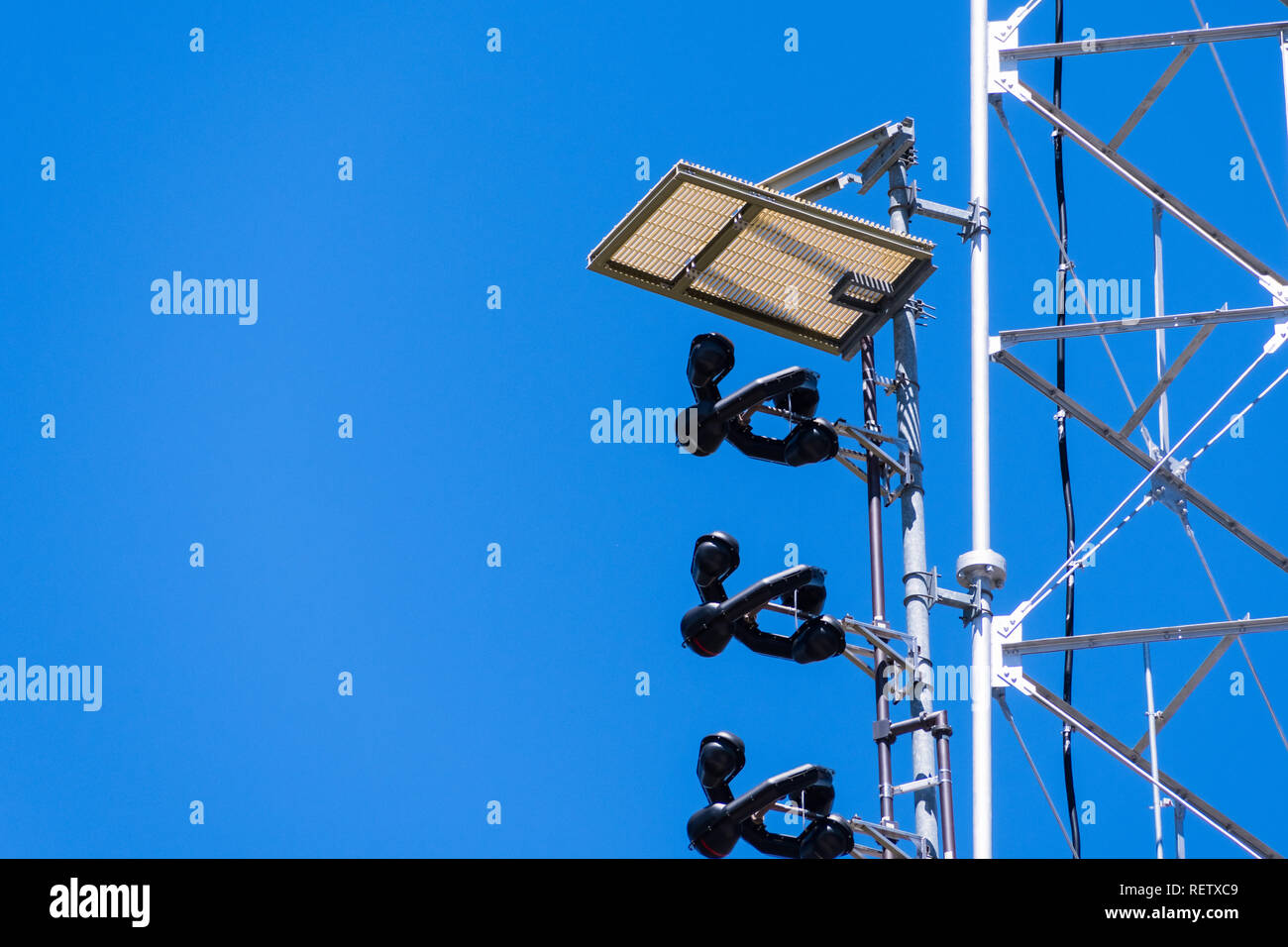 Detail of a device installed on an antenna tower