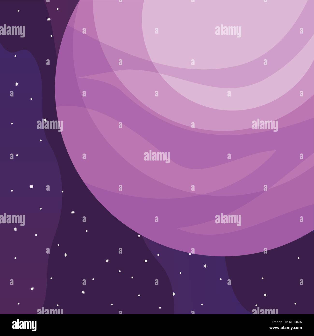 Neptune Planet Over Space Background Colorful Design Vector