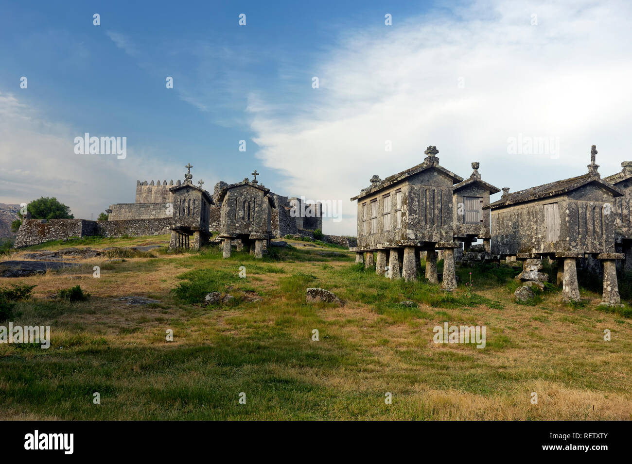 Famous Medieval Castle And Old Granite Barnes From Lindoso North