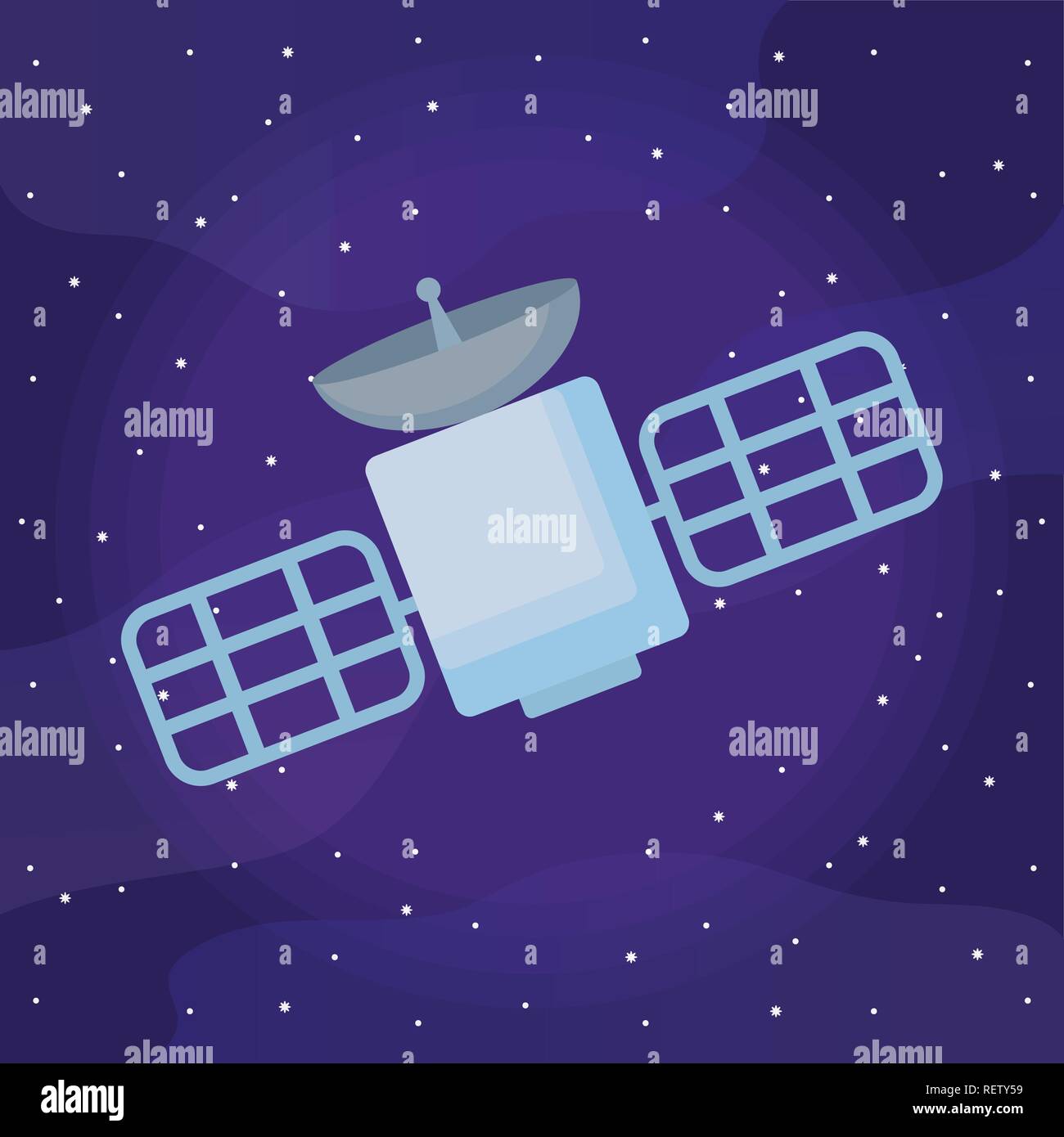 space satellite icon over space background, vector illustration Stock Vector