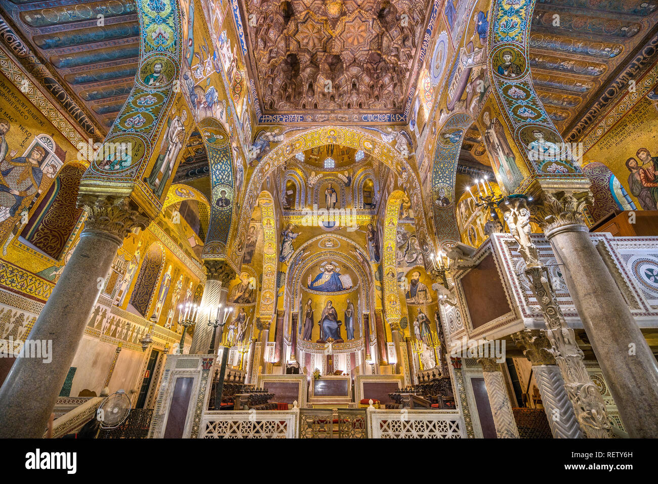 Palatine Chapel from the Norman Palace (Palazzo dei Normanni) in Palermo. Sicily, Italy. Stock Photo