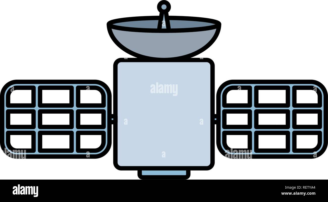 space satellite icon over white background, vector illustration Stock ...