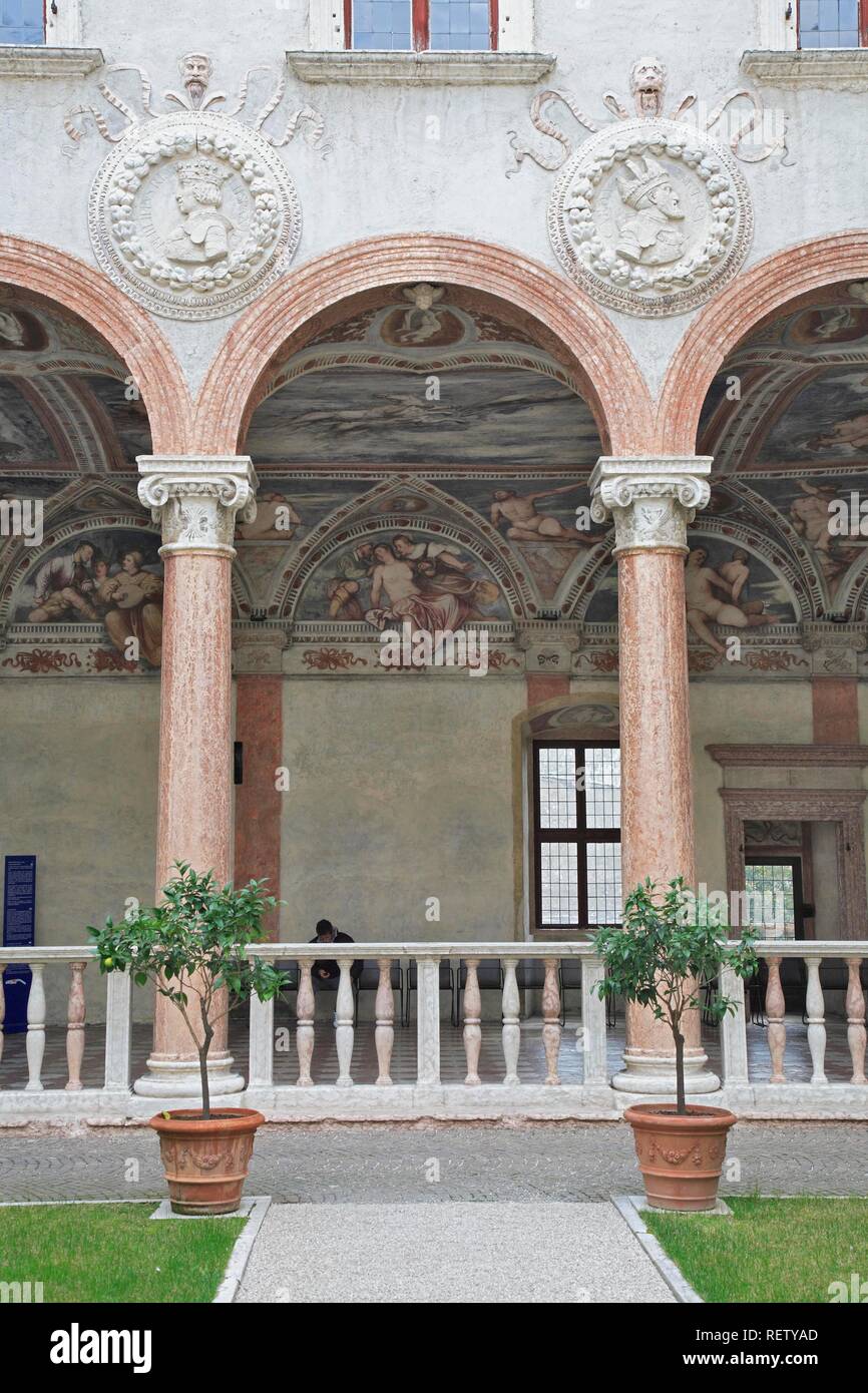 Frescos in Castello del Buonconsiglio, Trento, Trentino, Alto Adige, Italy, Europe Stock Photo