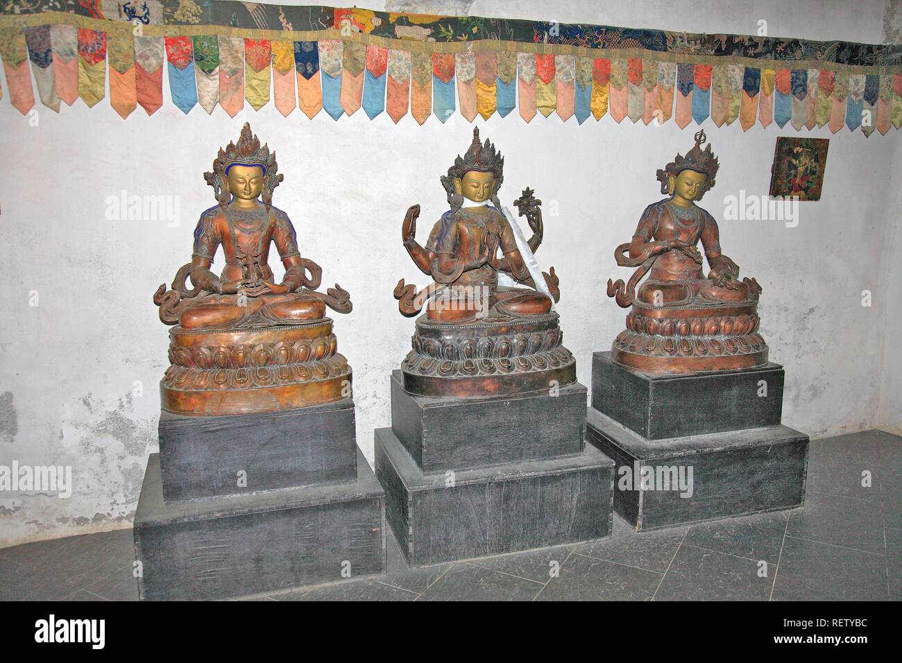 Reinhold Messner's collection of Tibetan exhibits, Messner Mountain Museum, Juval Castle at the entry of Schnalstal Valley Stock Photo