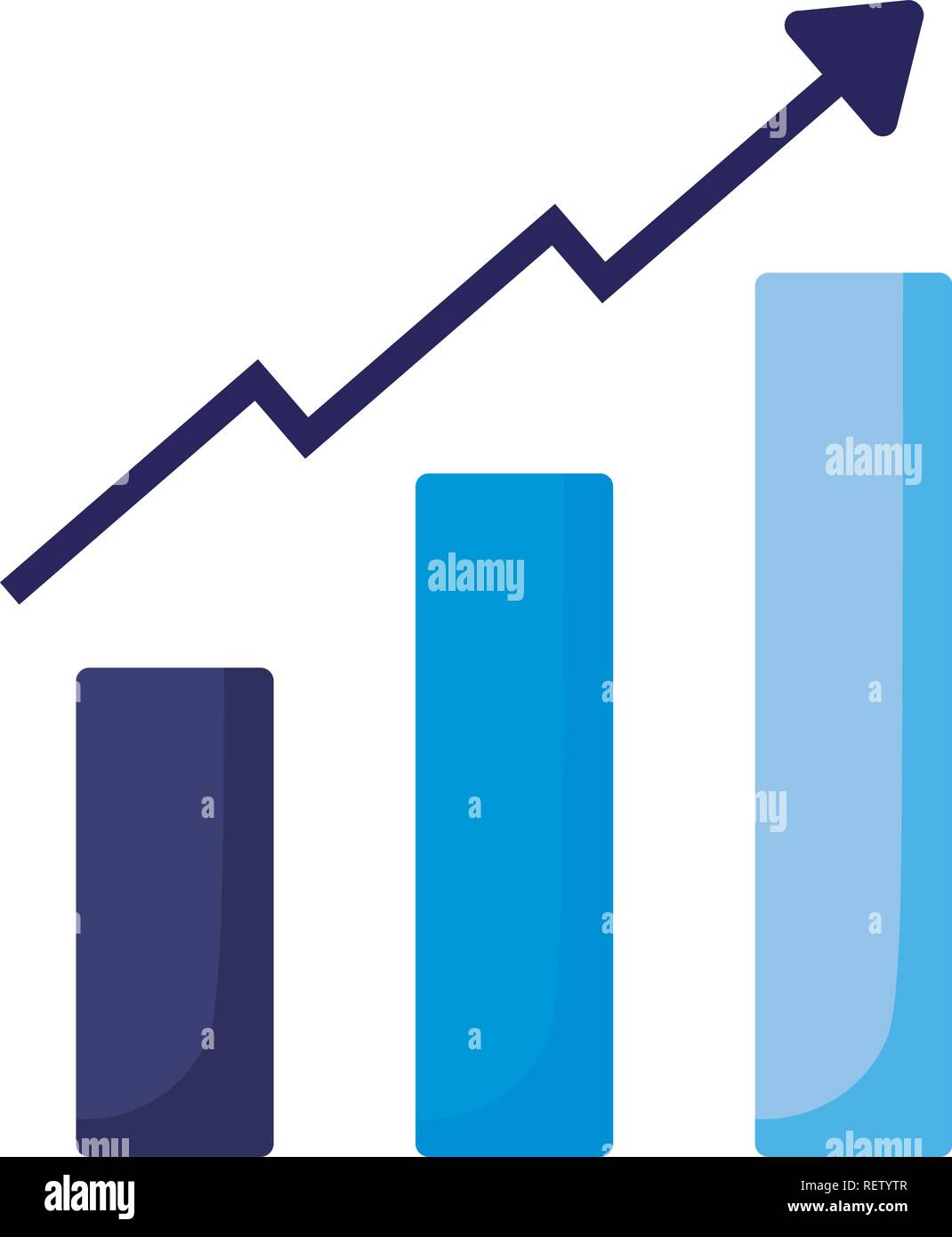 bar chart over white background, vector illustration Stock Vector Image