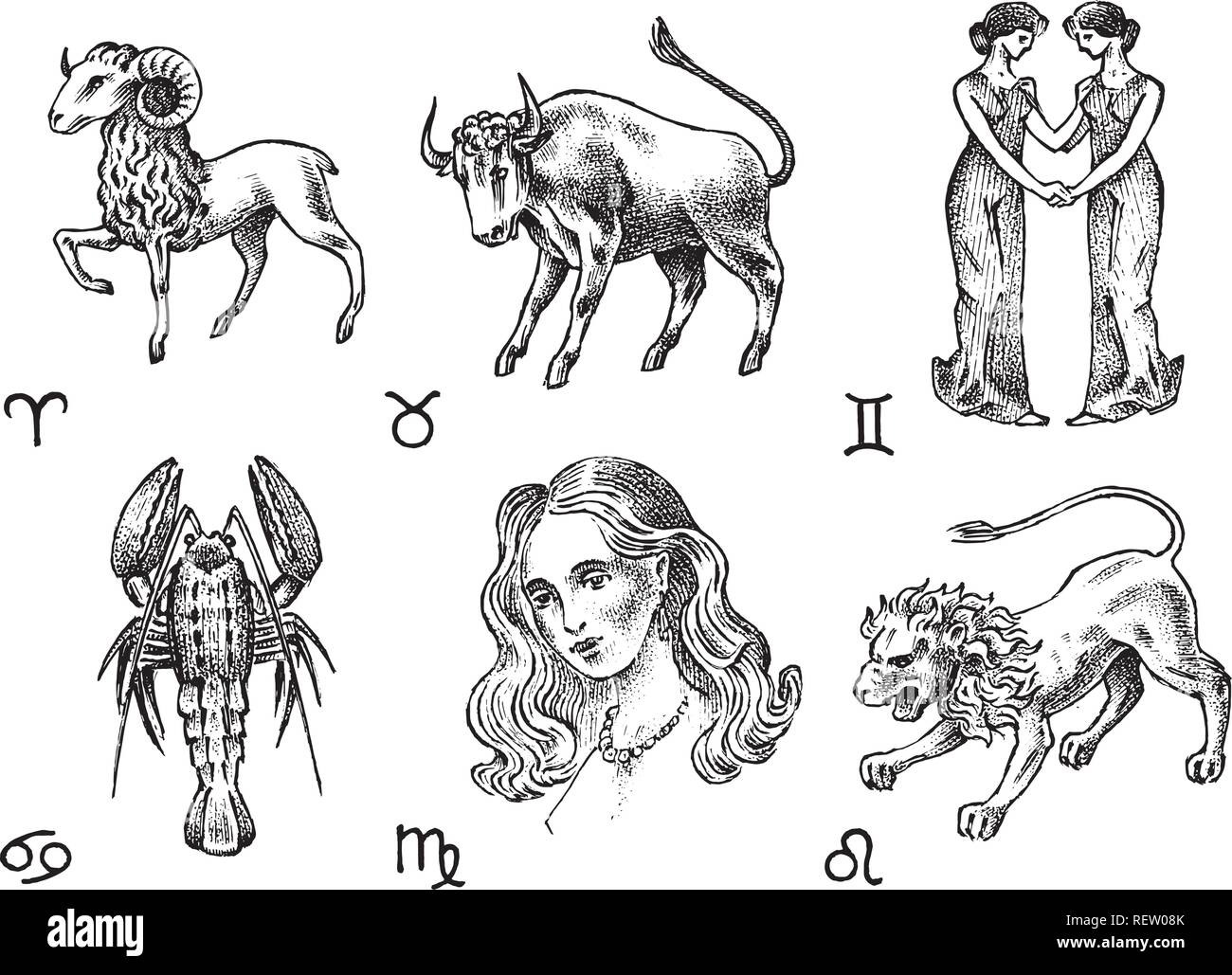 Zodiac icons. Astrology horoscope with signs. Calendar template. Collection outline animals. Classic vintage style. Aries Taurus Gemini Cancer Leo Virgo. Engraved hand drawn sketch Stock Vector Image & Art - Alamy Zodiac icons. Astrology horoscope with signs. Calendar template. Collection outline animals. Classic vintage style. Aries Taurus Gemini Cancer Leo Virgo. Engraved hand drawn sketch Stock Vector Image & Art - Alamy