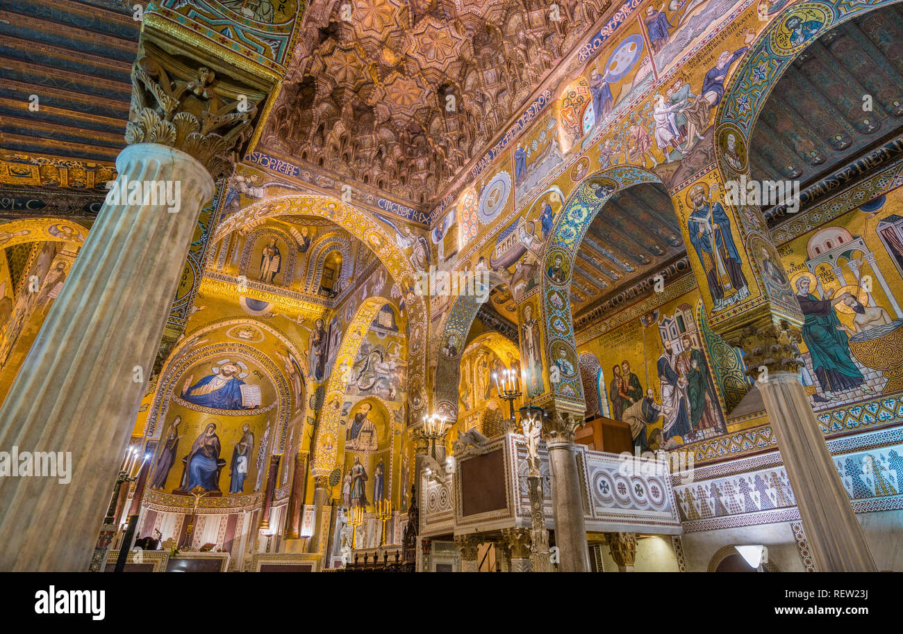 Palatine Chapel from the Norman Palace (Palazzo dei Normanni) in Palermo. Sicily, Italy. Stock Photo