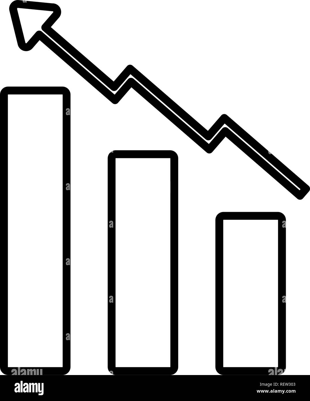 bar chart over white background, vector illustration Stock Vector Image