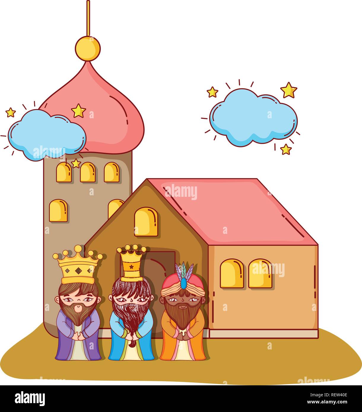magi biblical characters Stock Vector