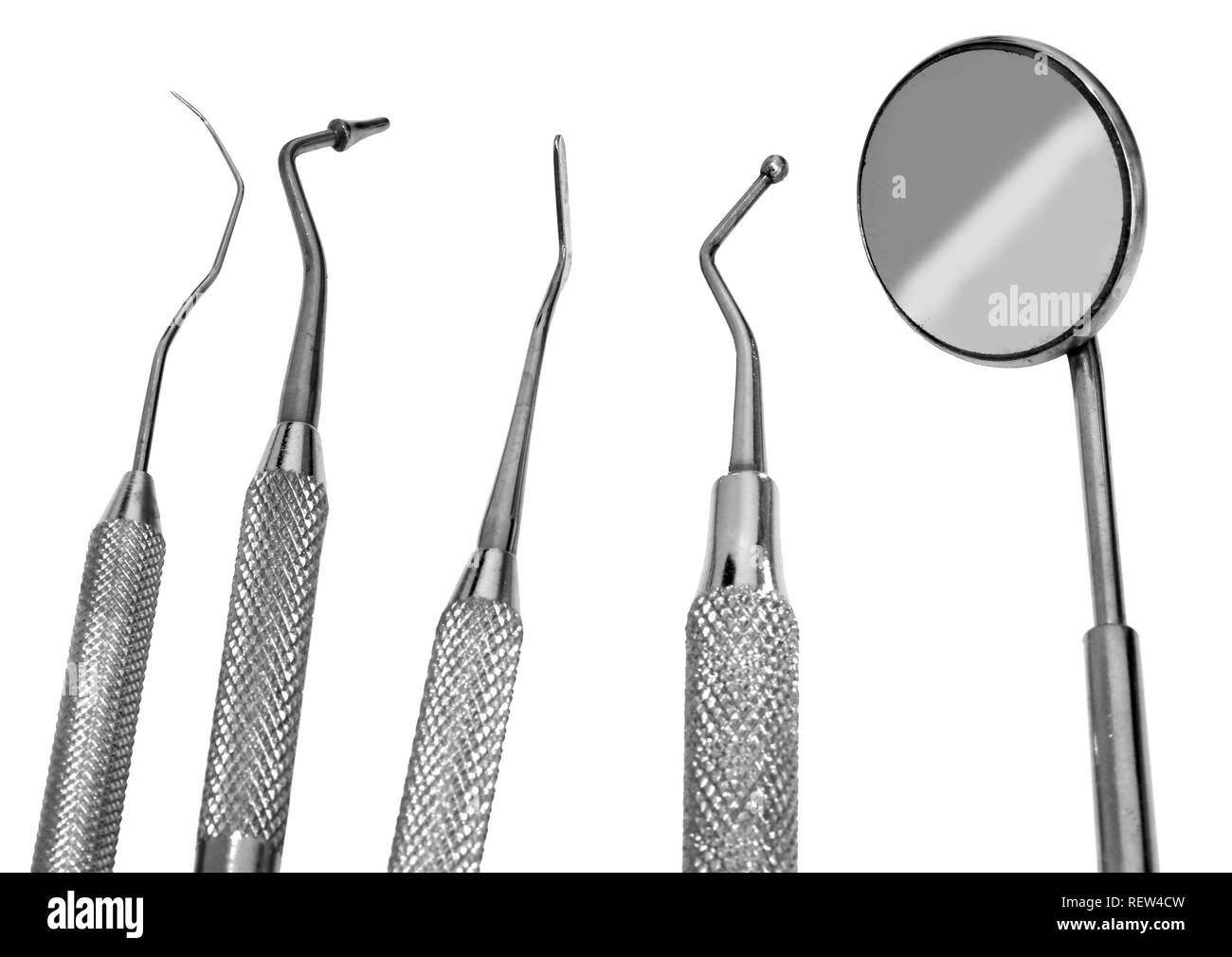 Mirror and dental tool to remove tartar and more tools in the dental