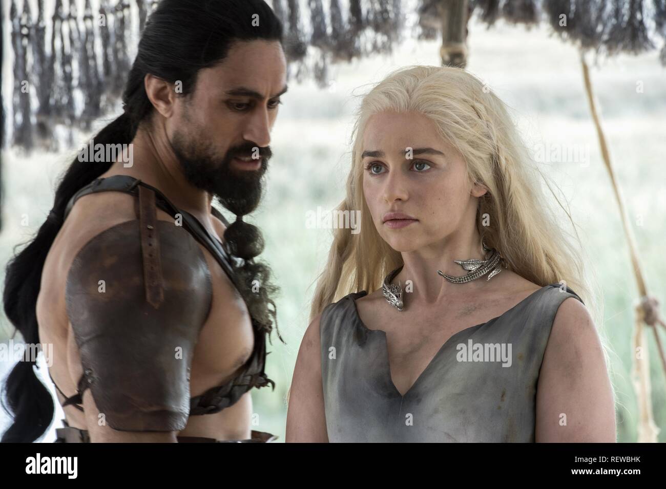 Joseph Naufahu Emilia Clarke Game Of Thrones Season 6 2016 Stock Photo Alamy