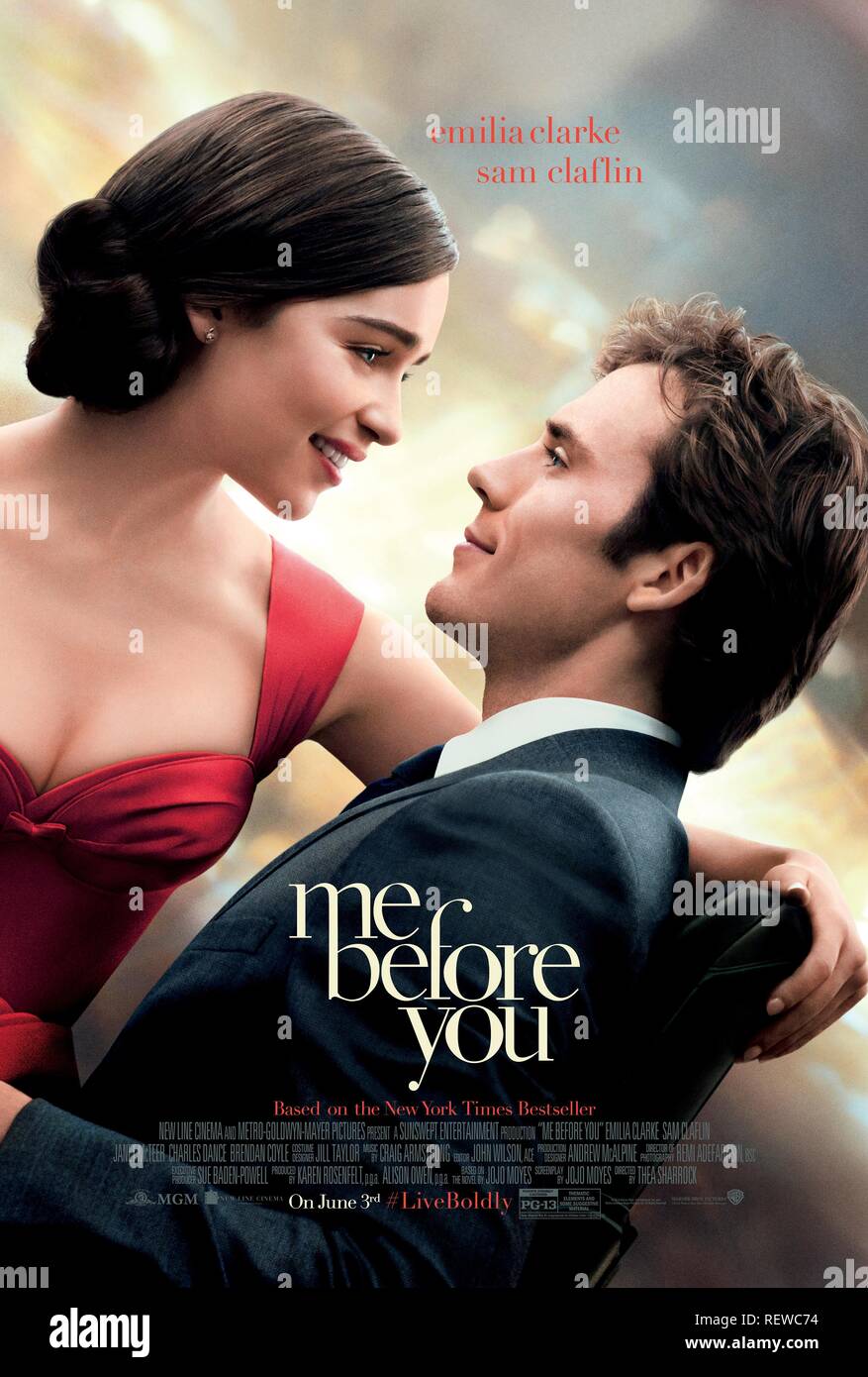 Emilia Clarke Sam Claflin Poster Me Before You 2016 Stock Photo Alamy