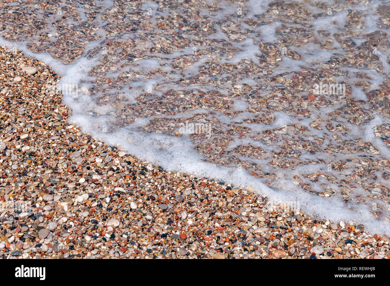 Small pebble wave beach summer sea background Stock Photo - Alamy