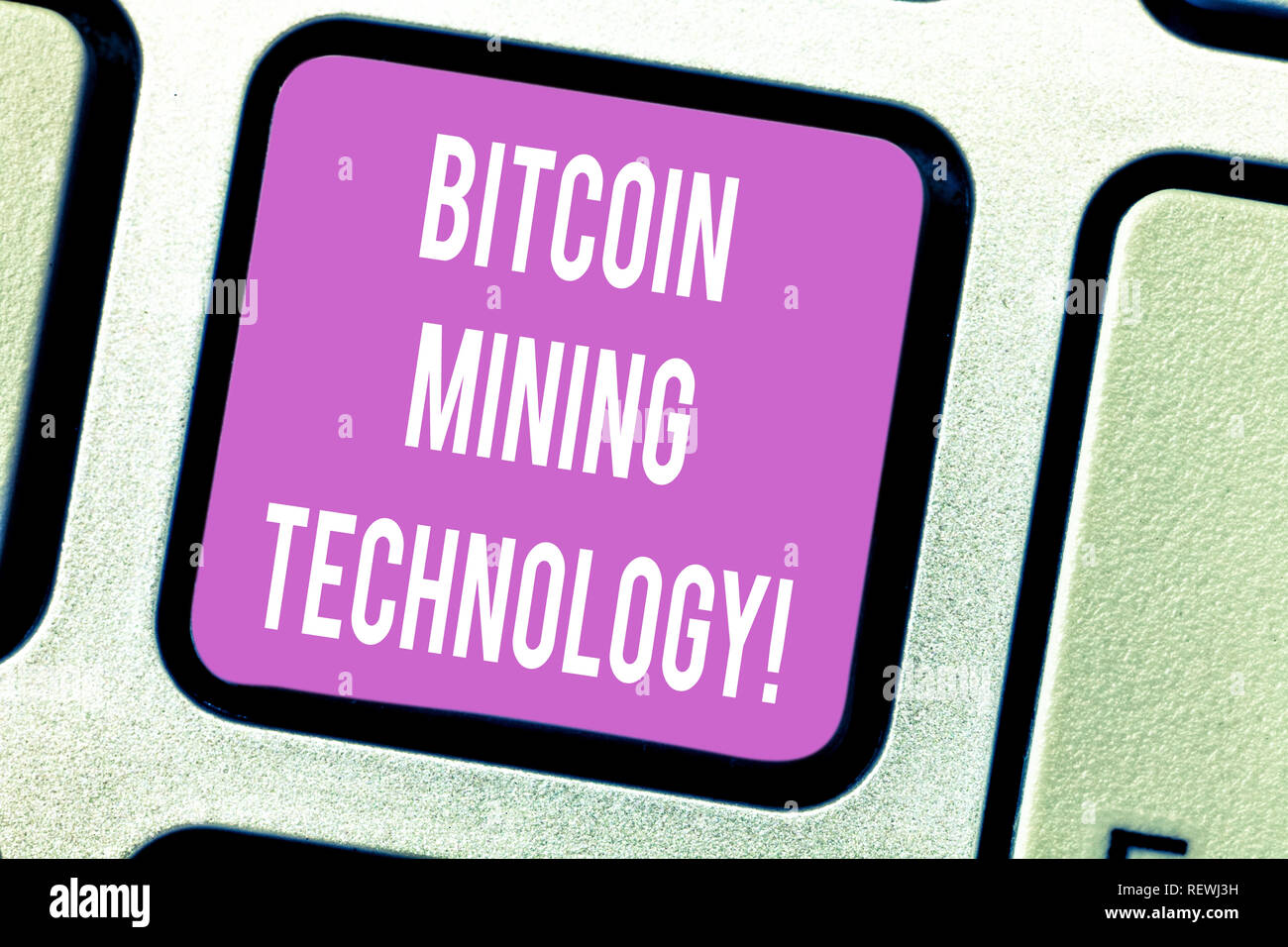 Handwriting Text Bitcoin Mining Technology Concept Meaning Trades - 
