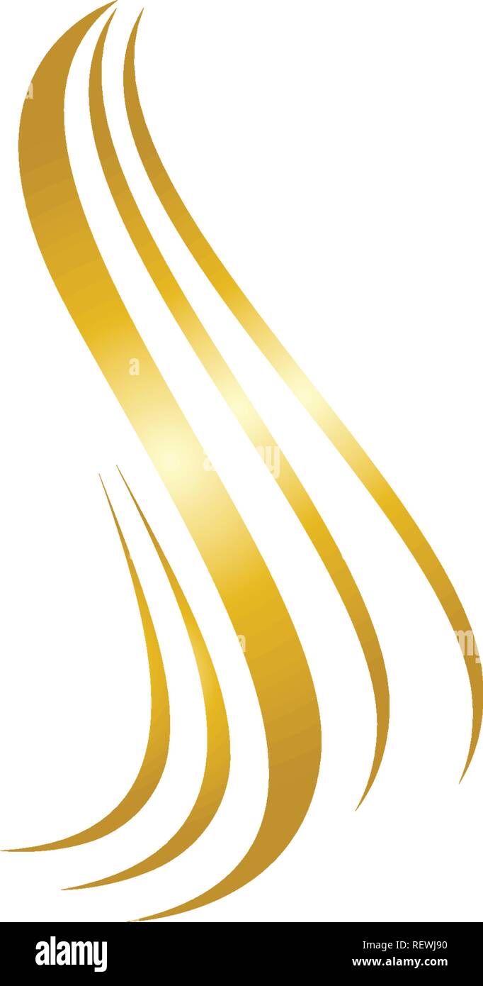 Hair wave logo vector ion template Stock Vector