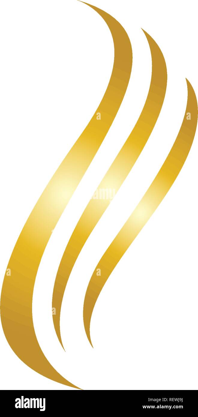 Hair wave logo vector ion template Stock Vector