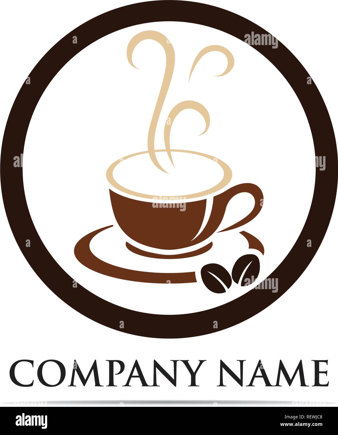 Coffee Cup Logo Template Vector Icon Design Stock Vector Art