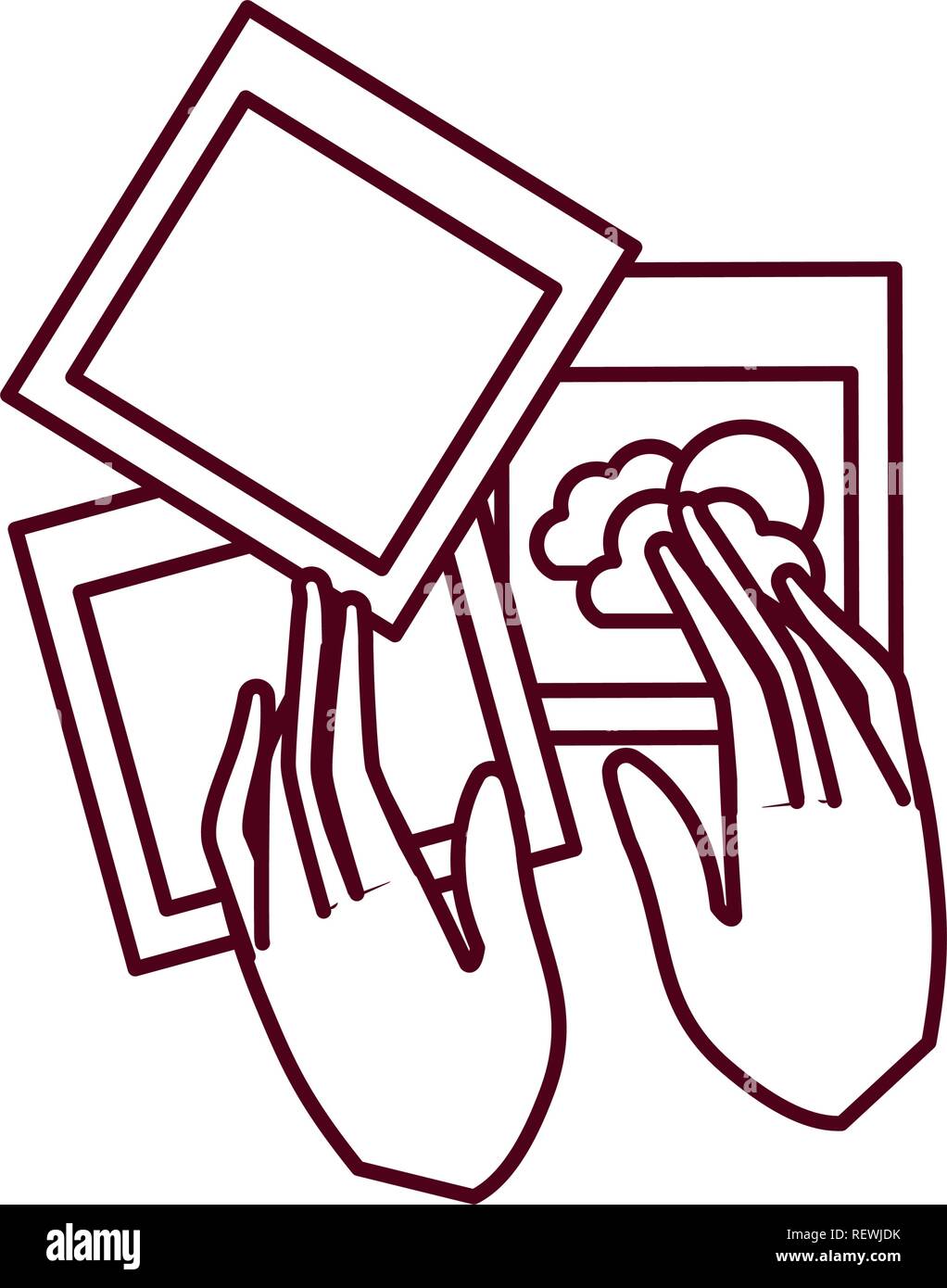 Old photo in hands Stock Vector Images - Alamy