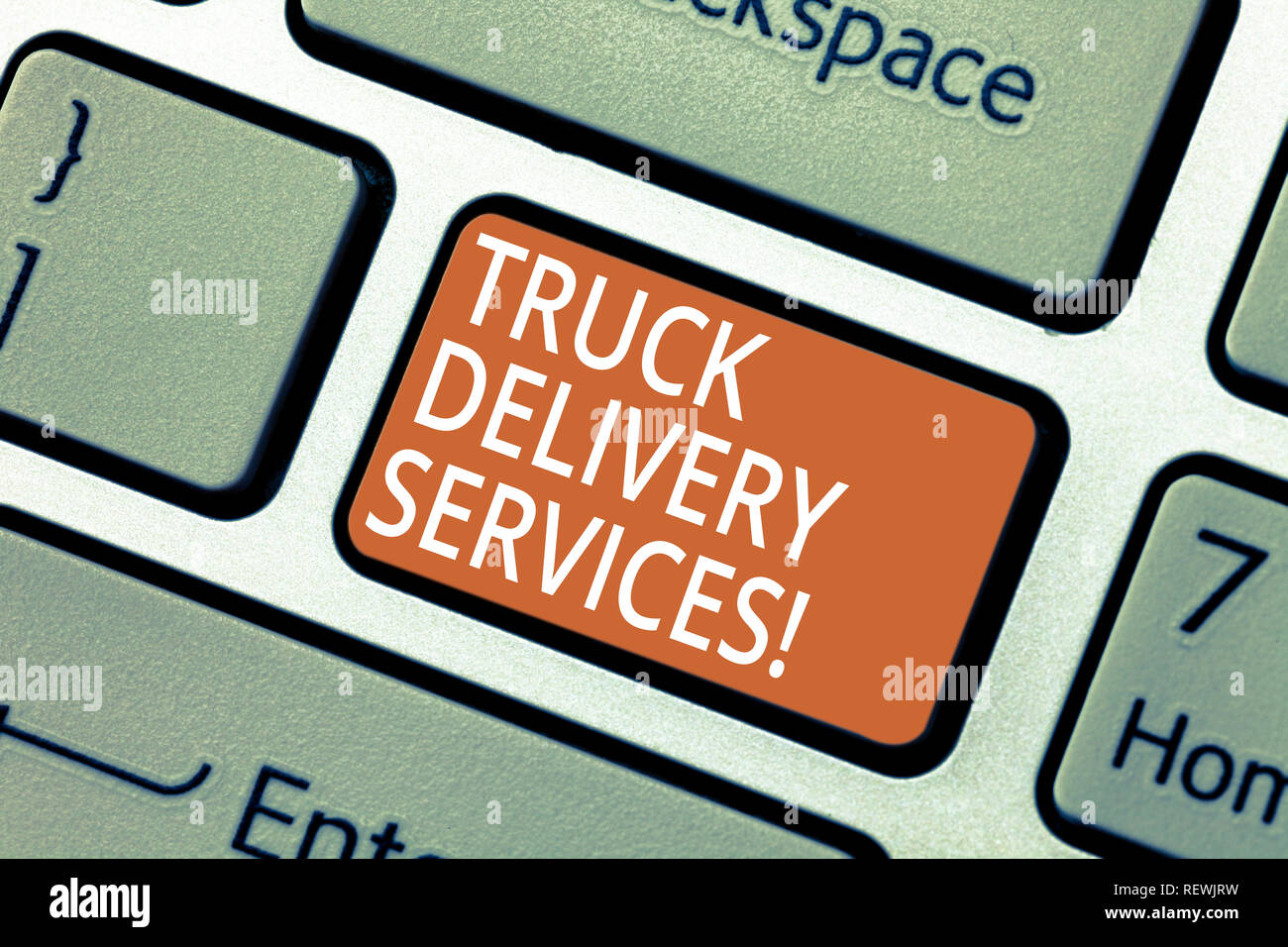 Handwriting text Truck Delivery Services. Concept meaning a van