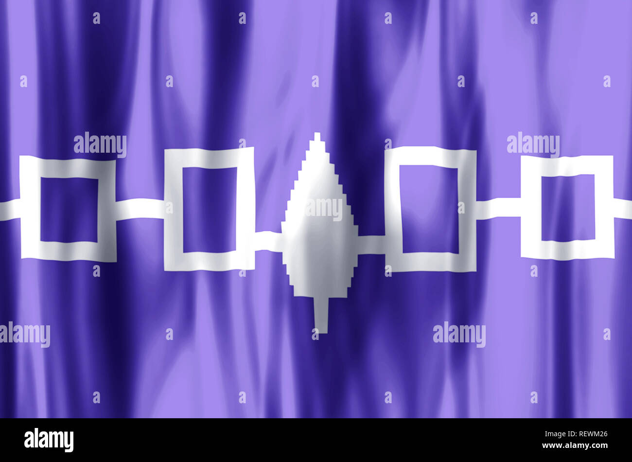 Iroquois Confederacy stylish waving and closeup flag illustration