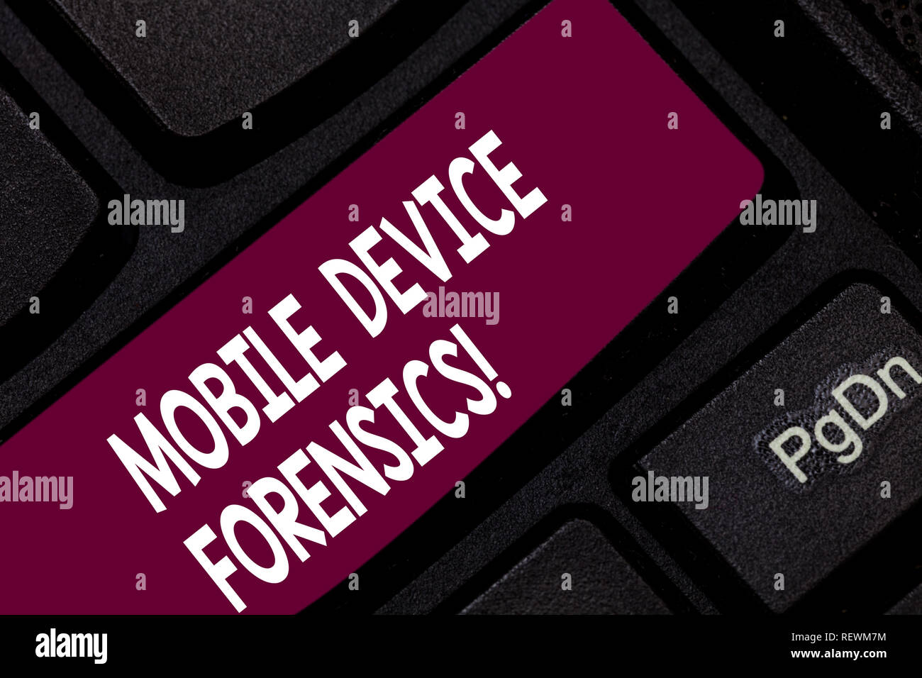 Conceptual hand writing showing Mobile Device Forensics. Business photo