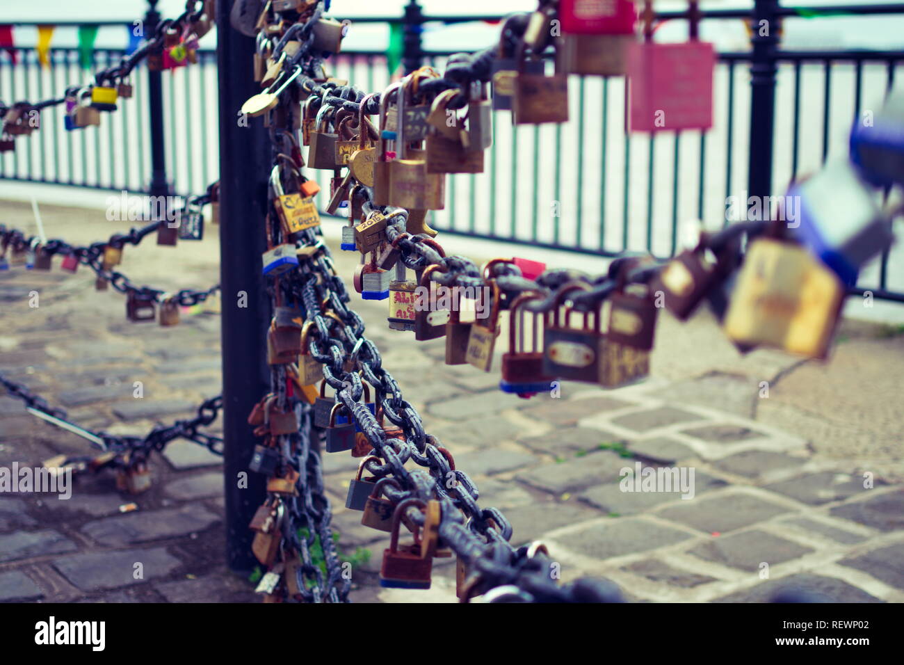 Love locks albert dock liverpool hires stock photography and images