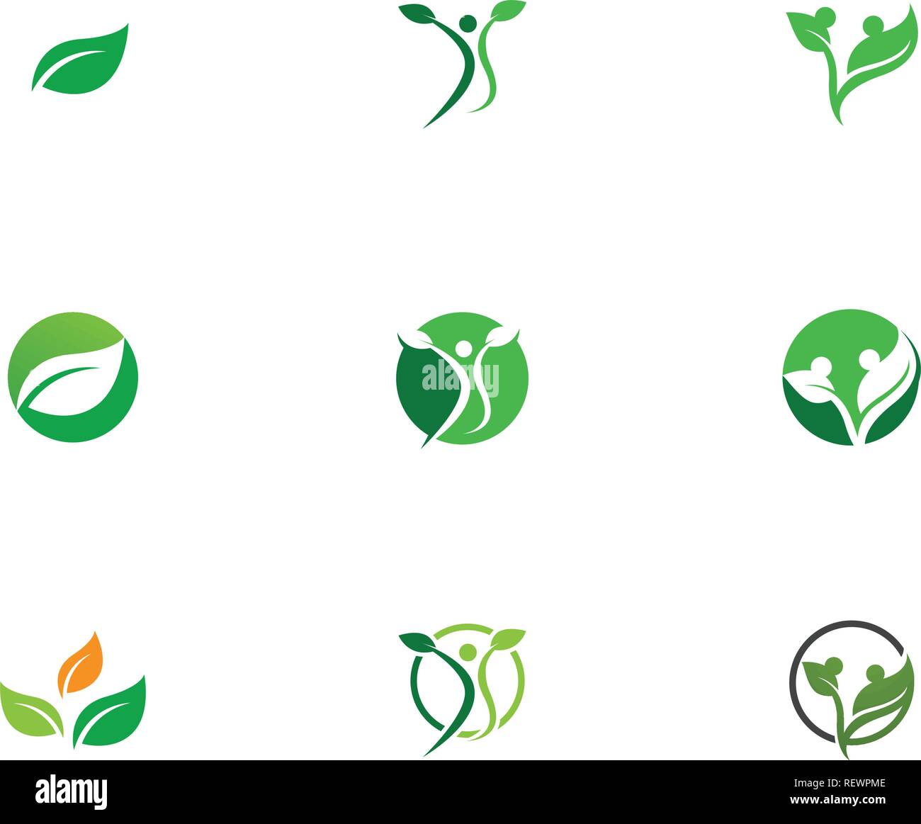 leaf green nature logo and symbol template Vector Stock Vector Image ...