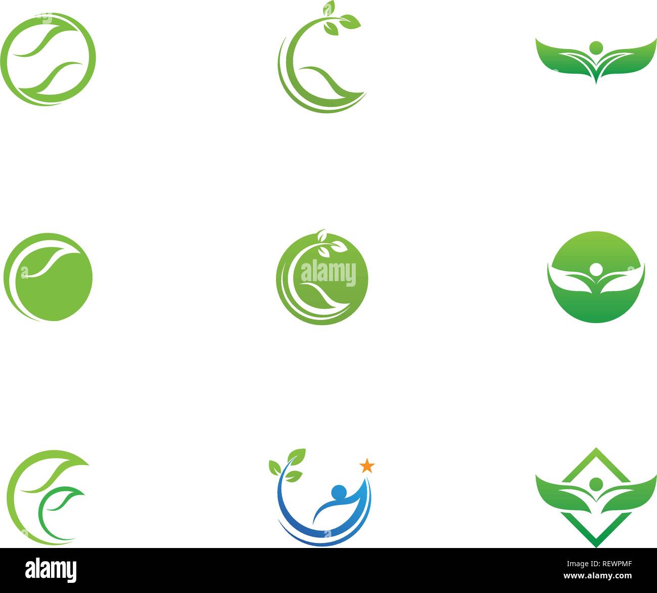 leaf green nature logo and symbol template Vector Stock Vector Image ...