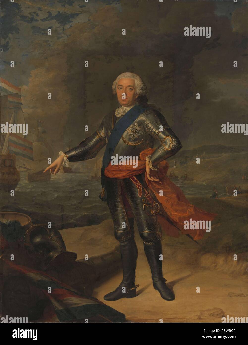 Willem IV (1711-1751), prince of Orange-Nassau. Dating: 1751. Measurements: h 225 cm × w 173 cm; d 10 cm; w 45 kg. Museum: Rijksmuseum, Amsterdam. Author: JACQUES-ANDRE-JOSEPH AVED. Stock Photo