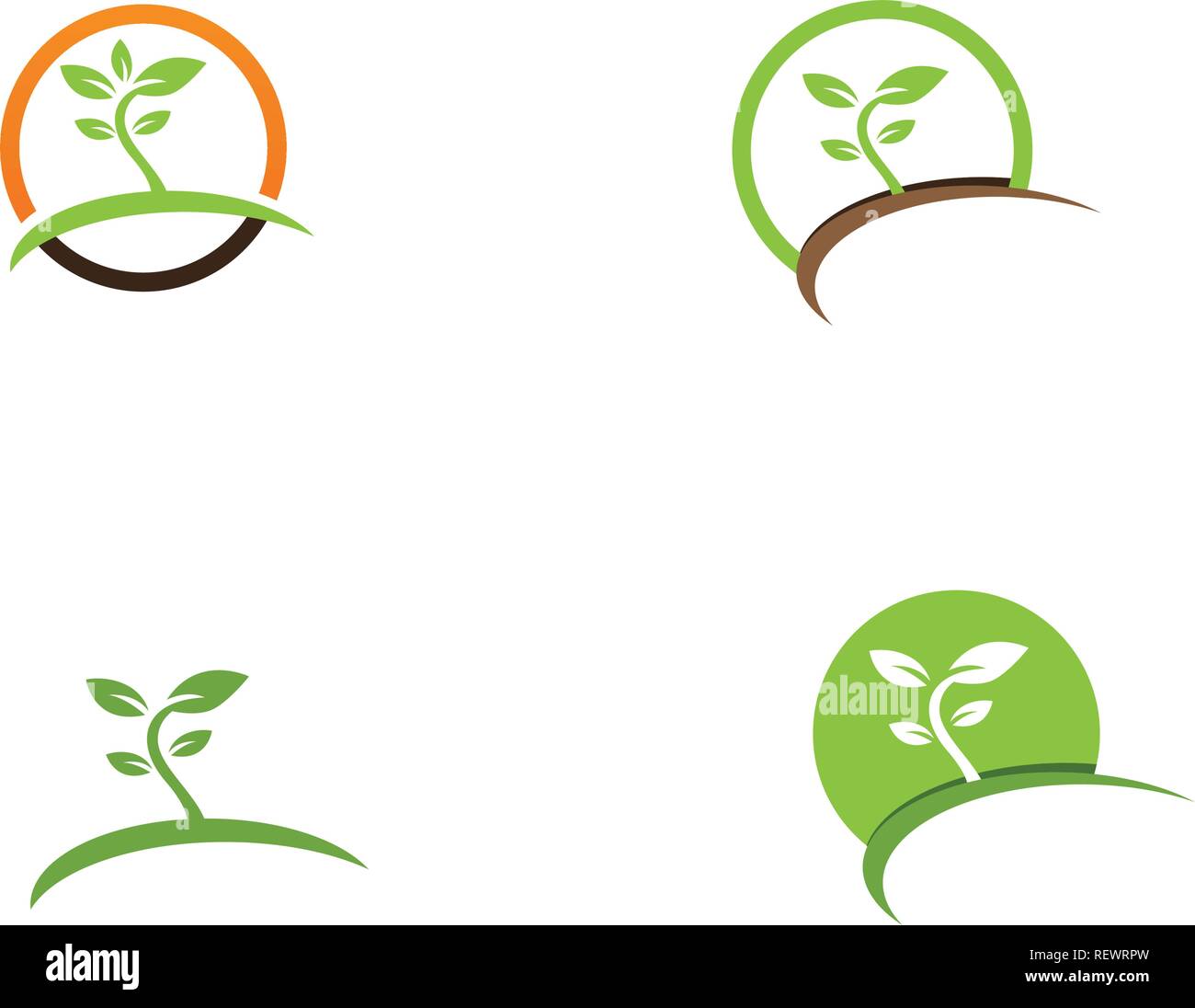 leaf green nature health logo and symbols Stock Vector Image & Art - Alamy