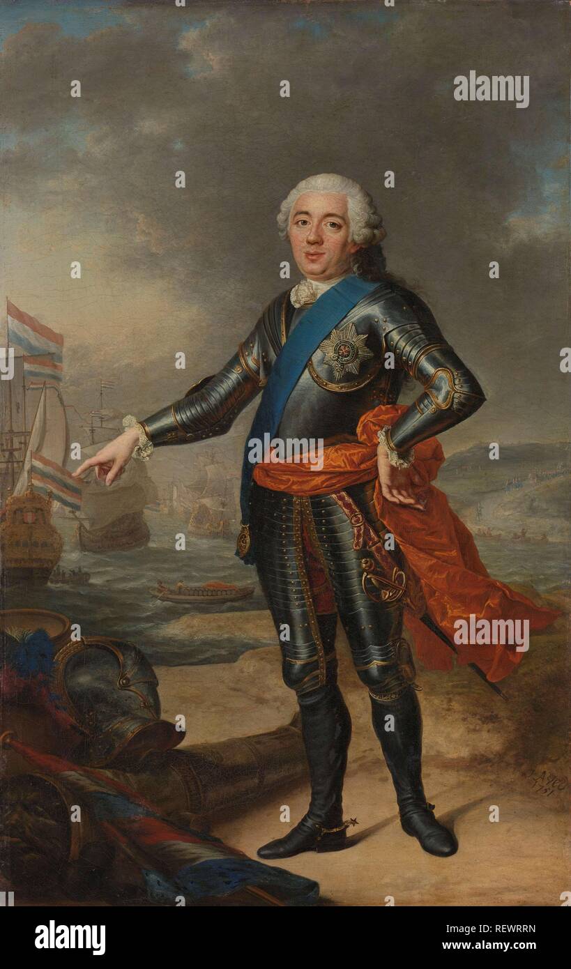 Portrait of William IV. Willem IV (1711-1751). Prince of Orange-Nassau. Dating: 1751. Measurements: h 107.5 cm × w 67.5 cm. Museum: Rijksmuseum, Amsterdam. Author: JACQUES-ANDRE-JOSEPH AVED. Stock Photo