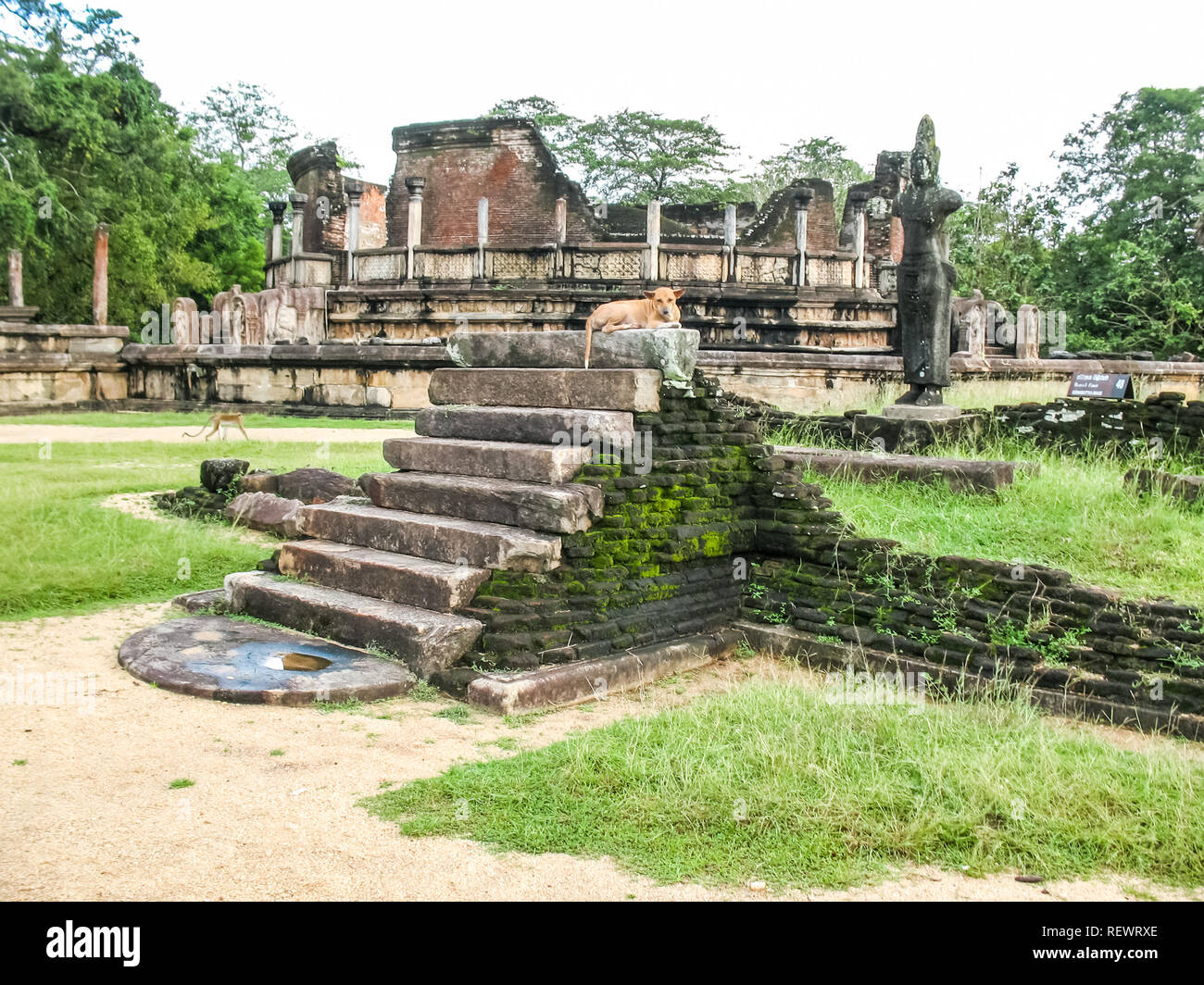 Polonnaruwa, Sri Lanka. The ruins of an ancient temple, traces of an