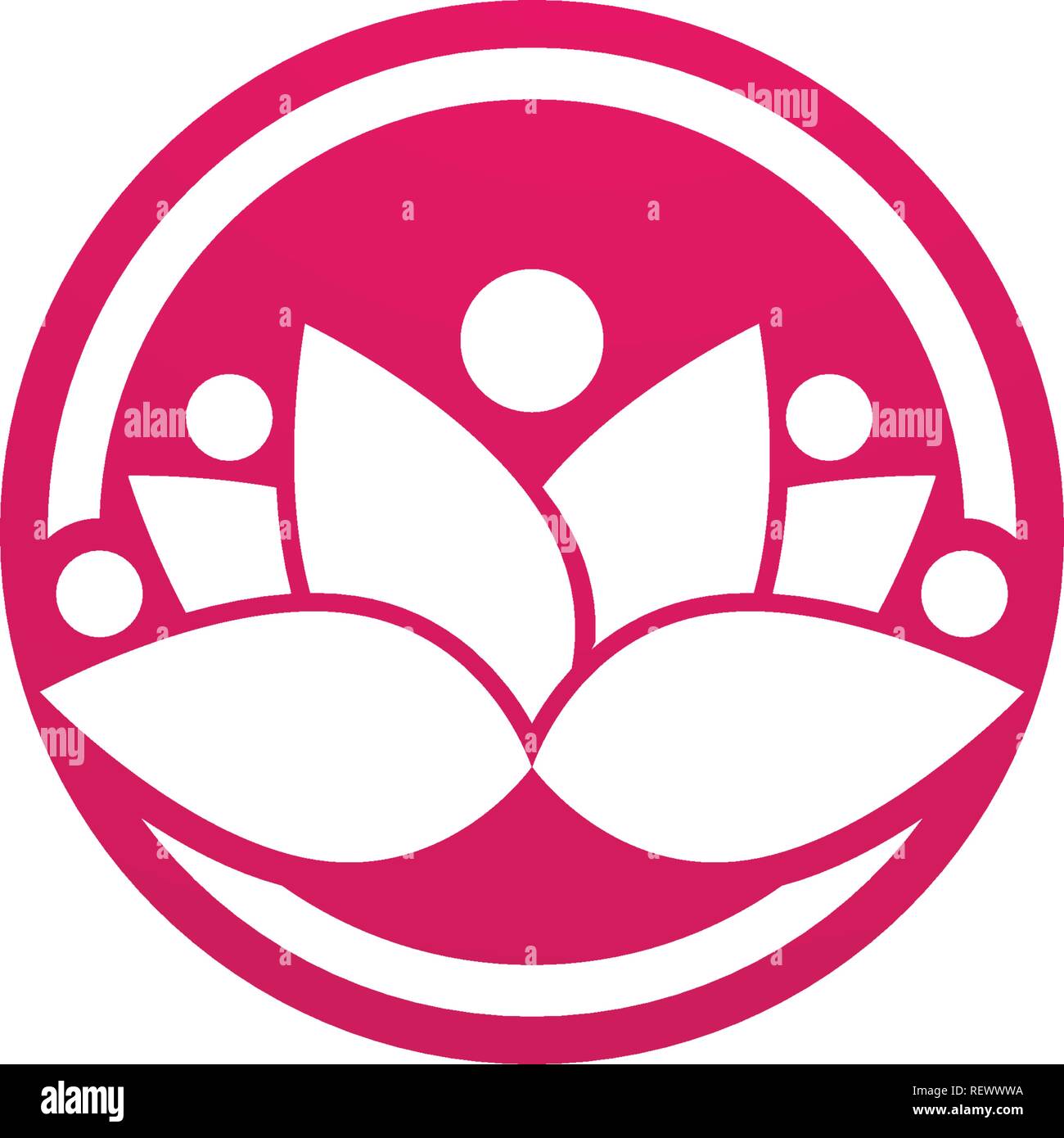 Lotus Flower Sign for Wellness, Spa and Yoga. Vector Illustration Stock ...