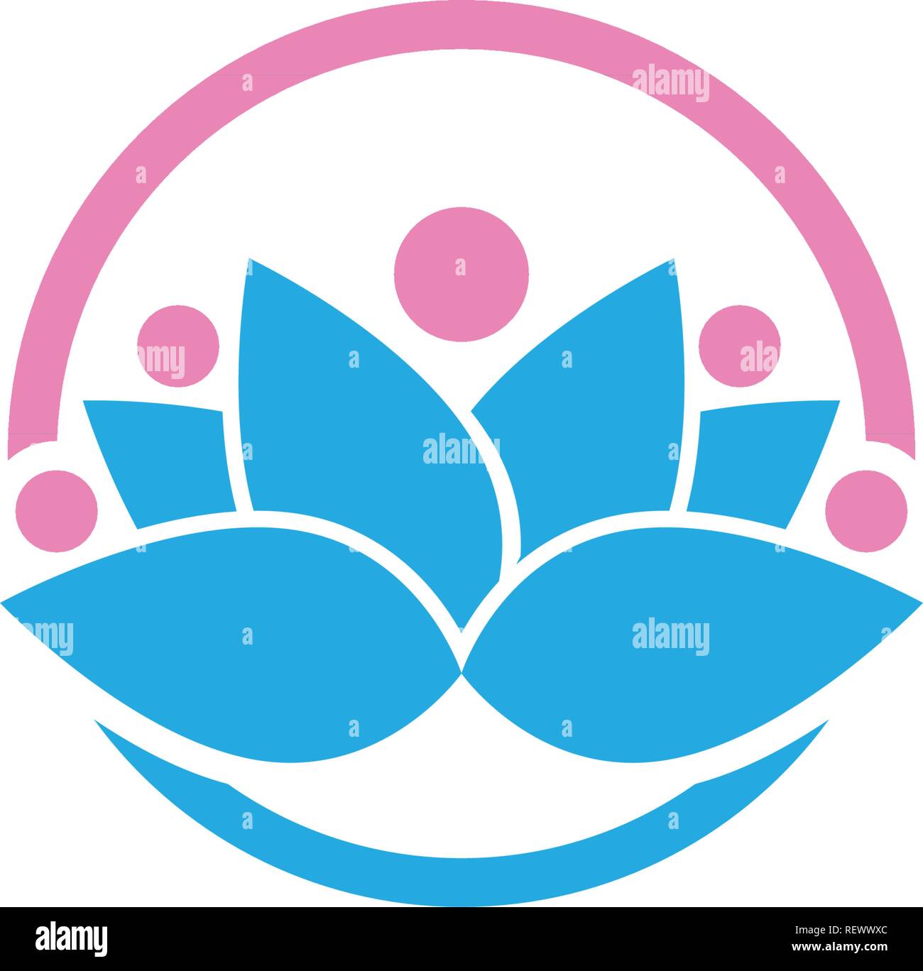 Lotus Flower Sign for Wellness, Spa and Yoga. Vector Illustration Stock ...