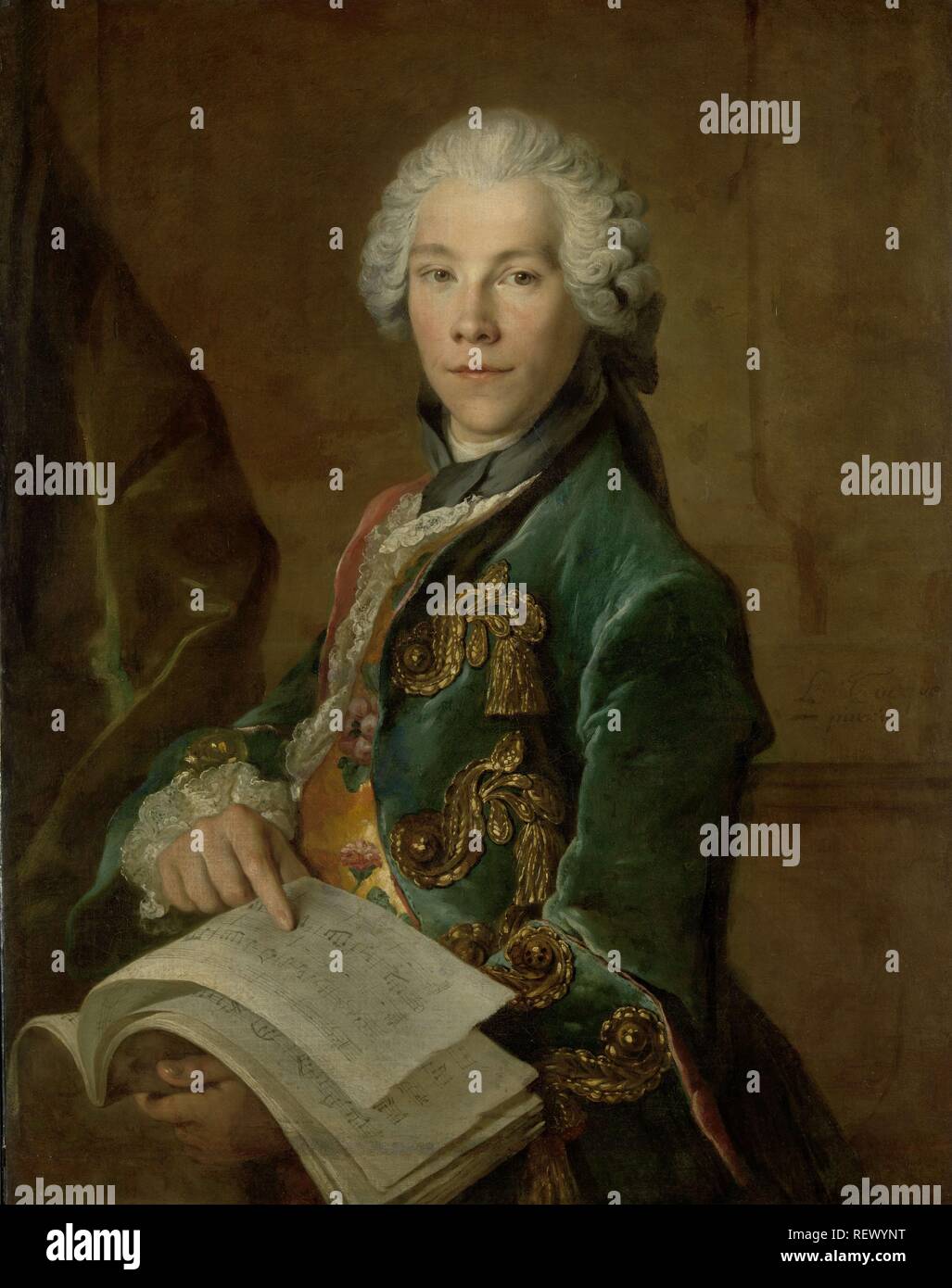 Portrait of Arnoldus van Rijneveld. Portret van Arnoldus van Rijneveld. Dating: c. 1738. Measurements: h 91.5 cm × w 72 cm. Museum: Rijksmuseum, Amsterdam. Author: Louis Tocque. Stock Photo