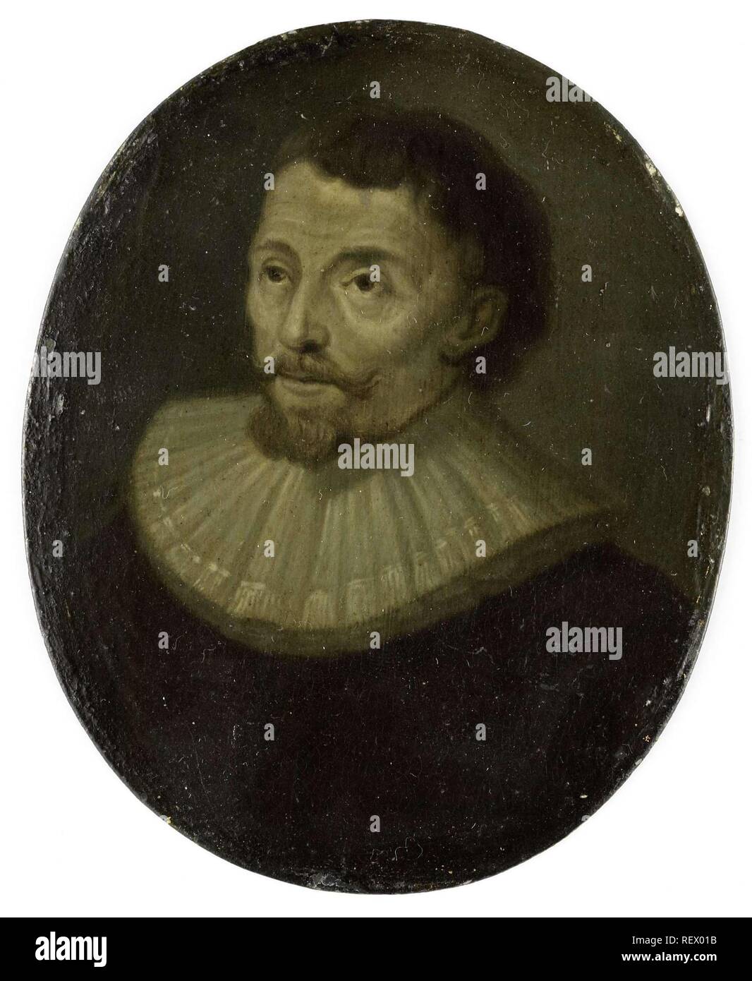 Portrait of Jan van der Rosieren (born 1581). Painter: Arnoud van Halen. Print maker: Pieter Nolpe (copy after). Dating: 1700 - 1732. Measurements: h 10.5 cm × w 8.5 cm × d 0.1 cm. Museum: Rijksmuseum, Amsterdam. Stock Photo