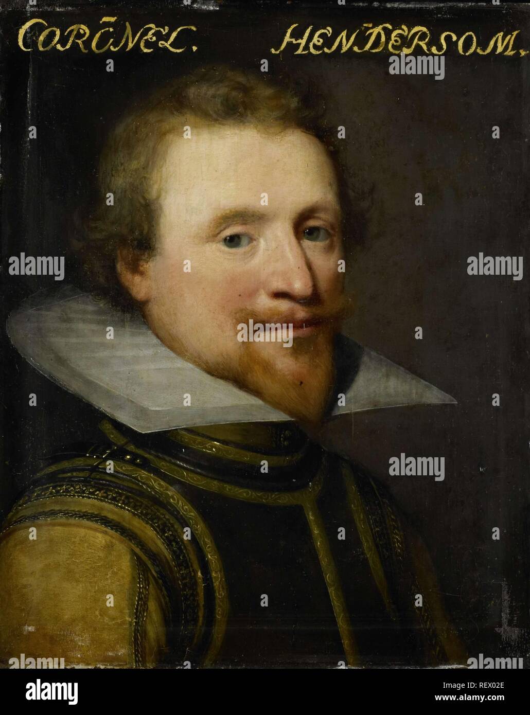 Portrait of Sir Robert Henderson of Tunnegask, Colonel of the Scotch Guards. Dating: c. 1609 - c. 1633. Measurements: support: h 30.0 cm × w 24.1 cm; t 1.0 cm; d 3.6 cm. Museum: Rijksmuseum, Amsterdam. Author: Jan Antonisz van Ravesteyn (workshop of). Stock Photo